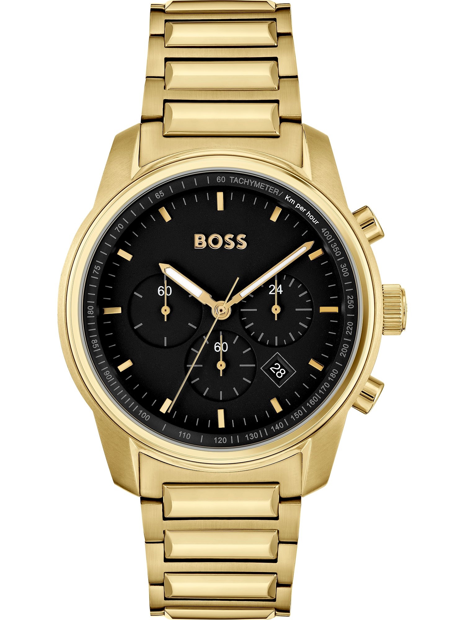 BOSS Black Analogna ura  zlata / črna / bela