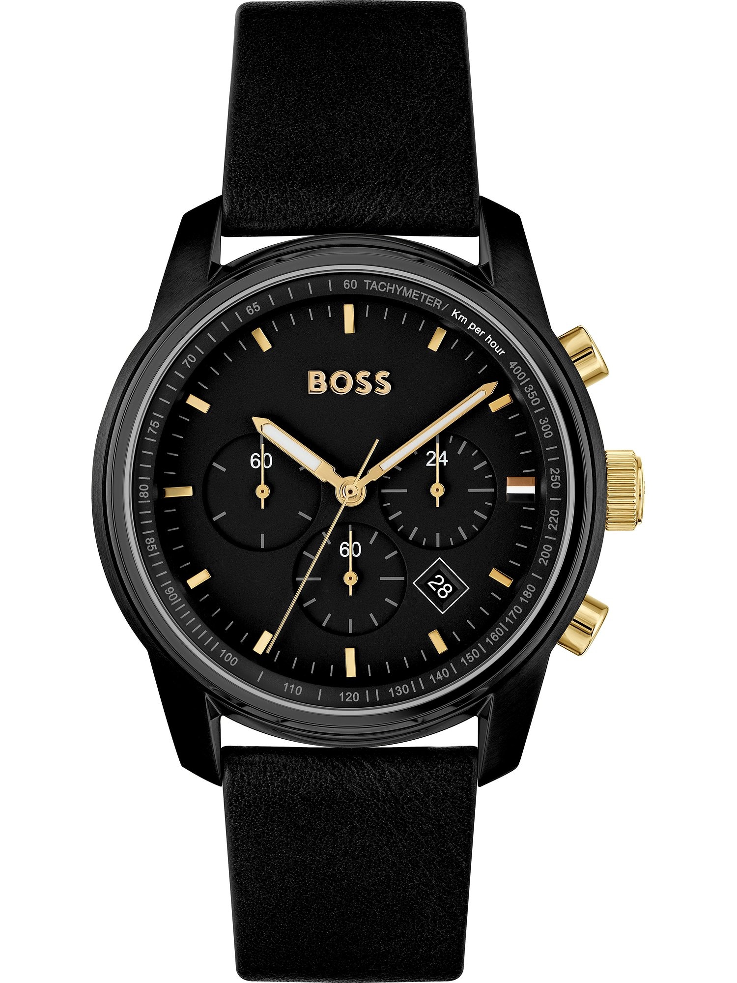 BOSS Black Analogna ura  zlata / črna / bela