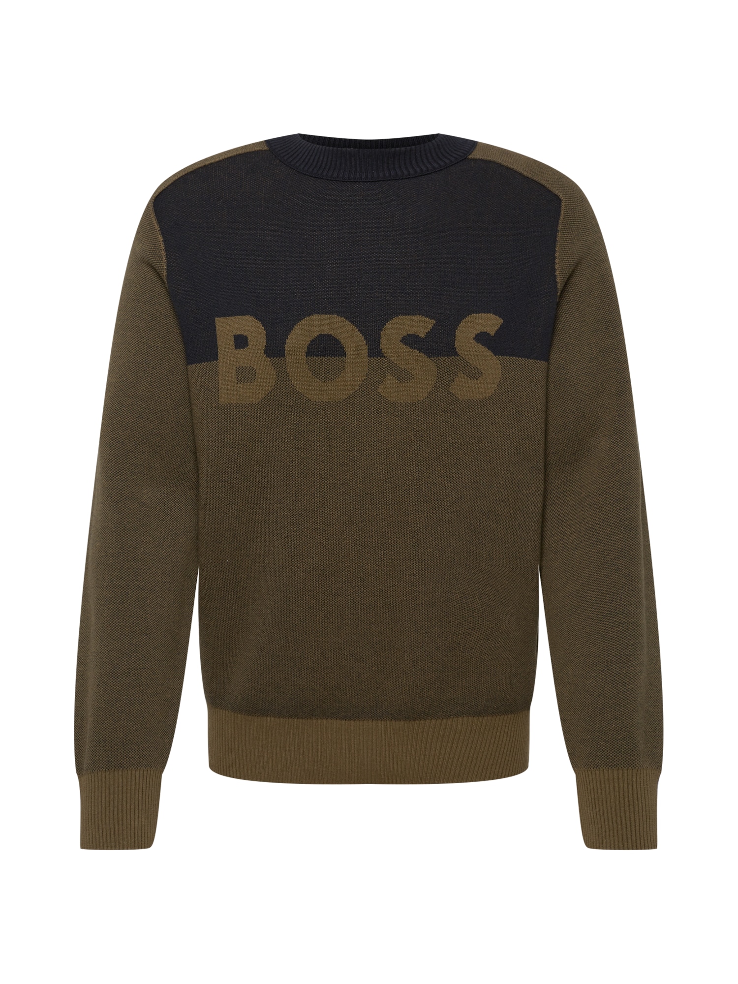BOSS Orange Pulover 'Asave'  oliva / črna