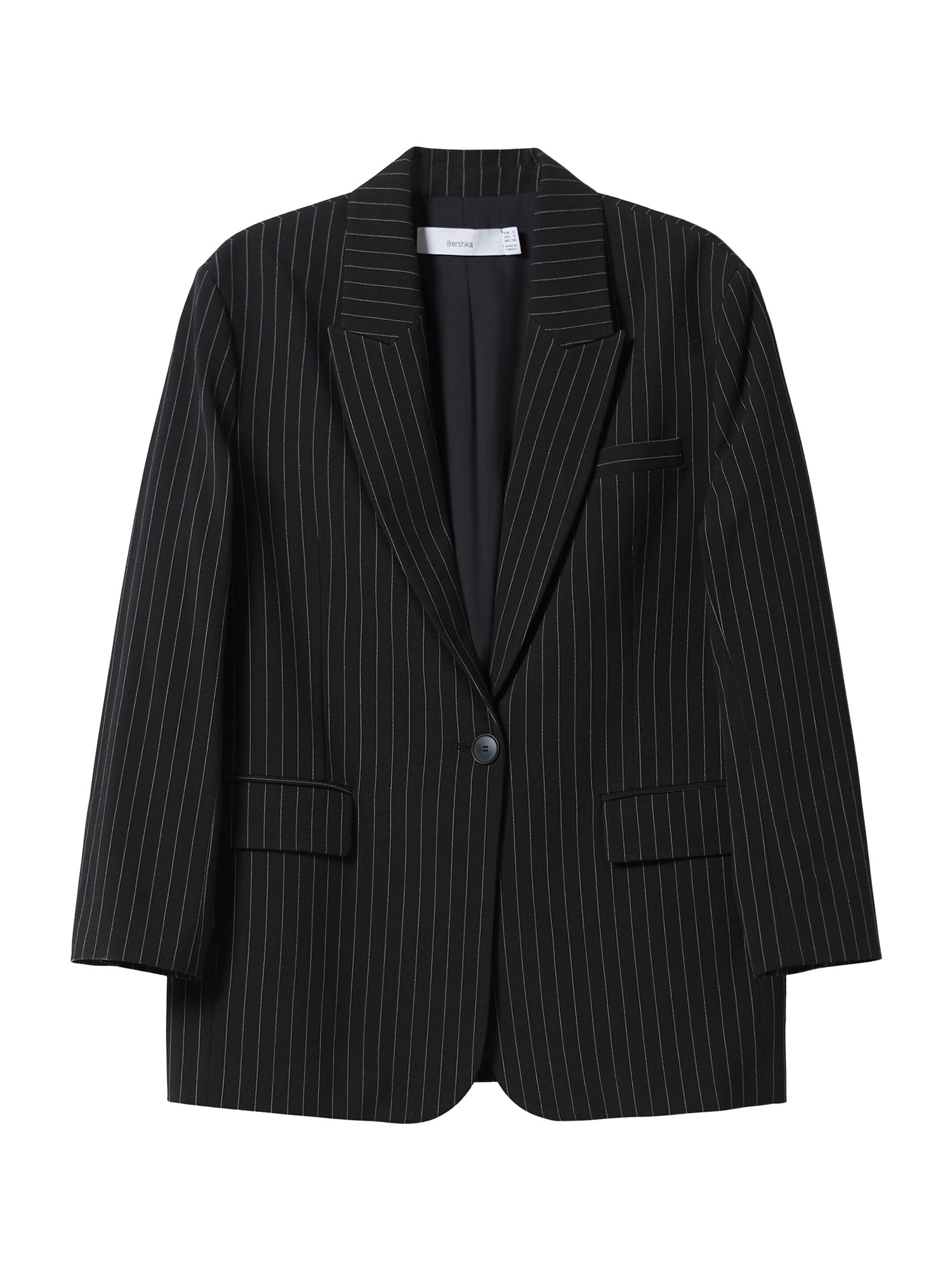 Bershka Blazer  črna / bela