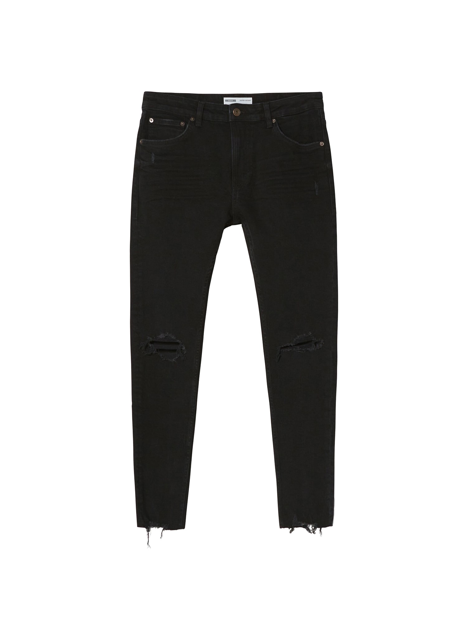 Bershka Kavbojke  črn denim