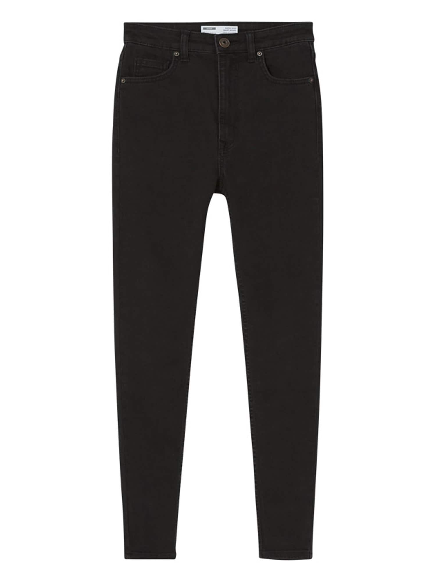 Bershka Kavbojke  črn denim