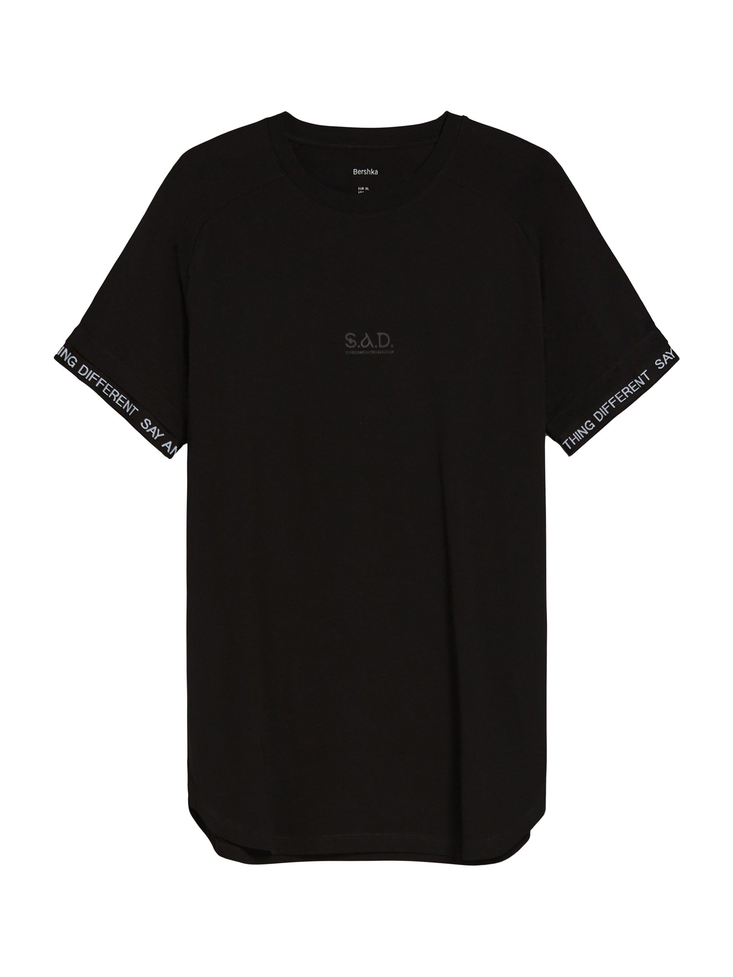 Bershka Majica  črna / bela