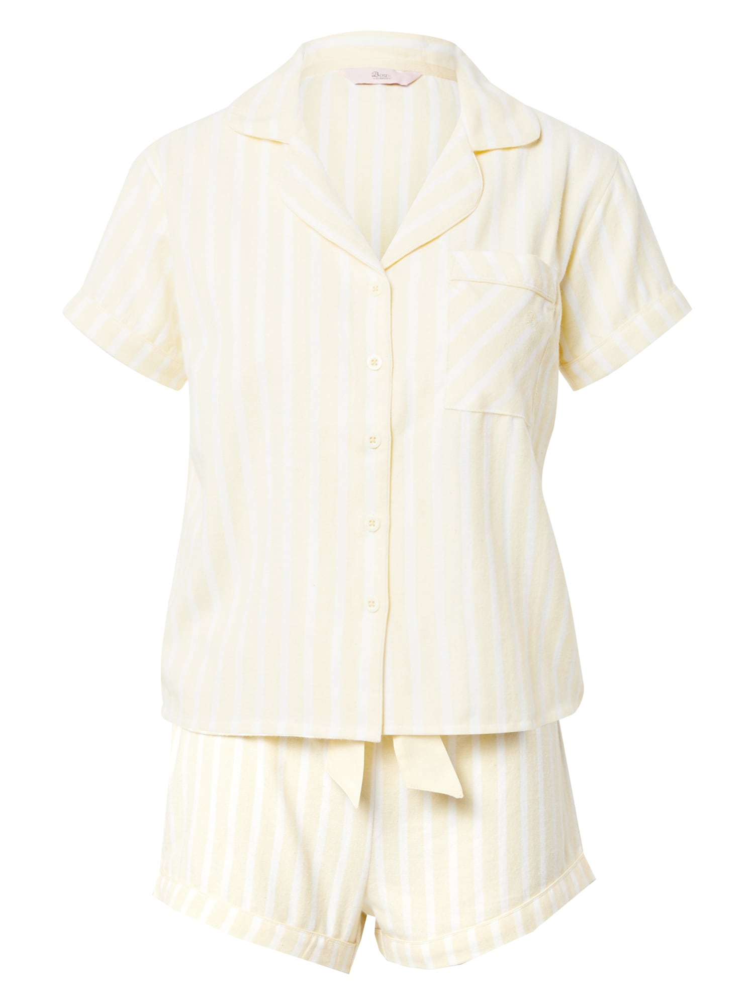 Boux Avenue Kratke hlače za spanje  svetlo rumena / bela