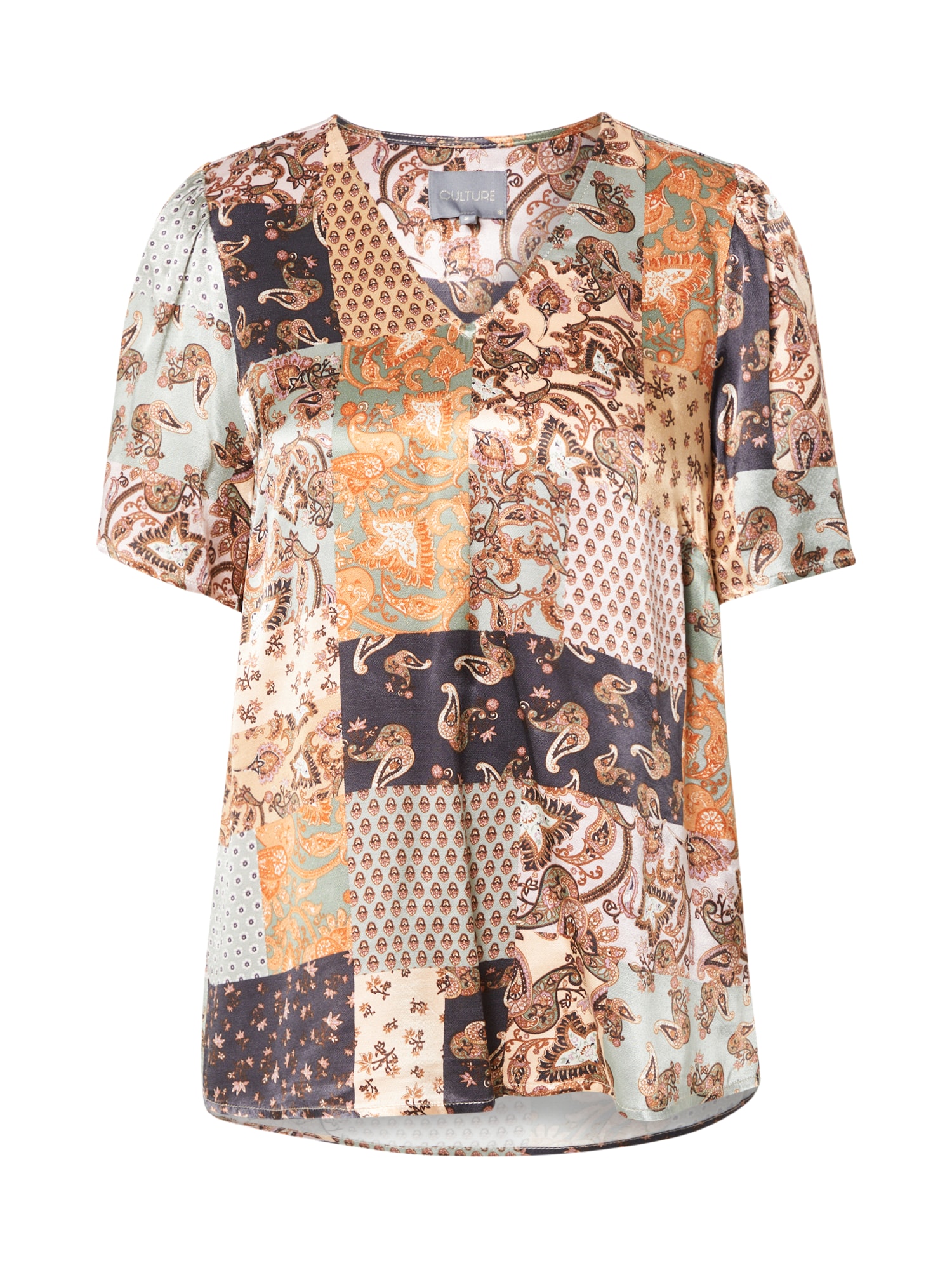 CULTURE Bluza 'Viva'  mornarska / pastelno zelena / svetlo oranžna / bela