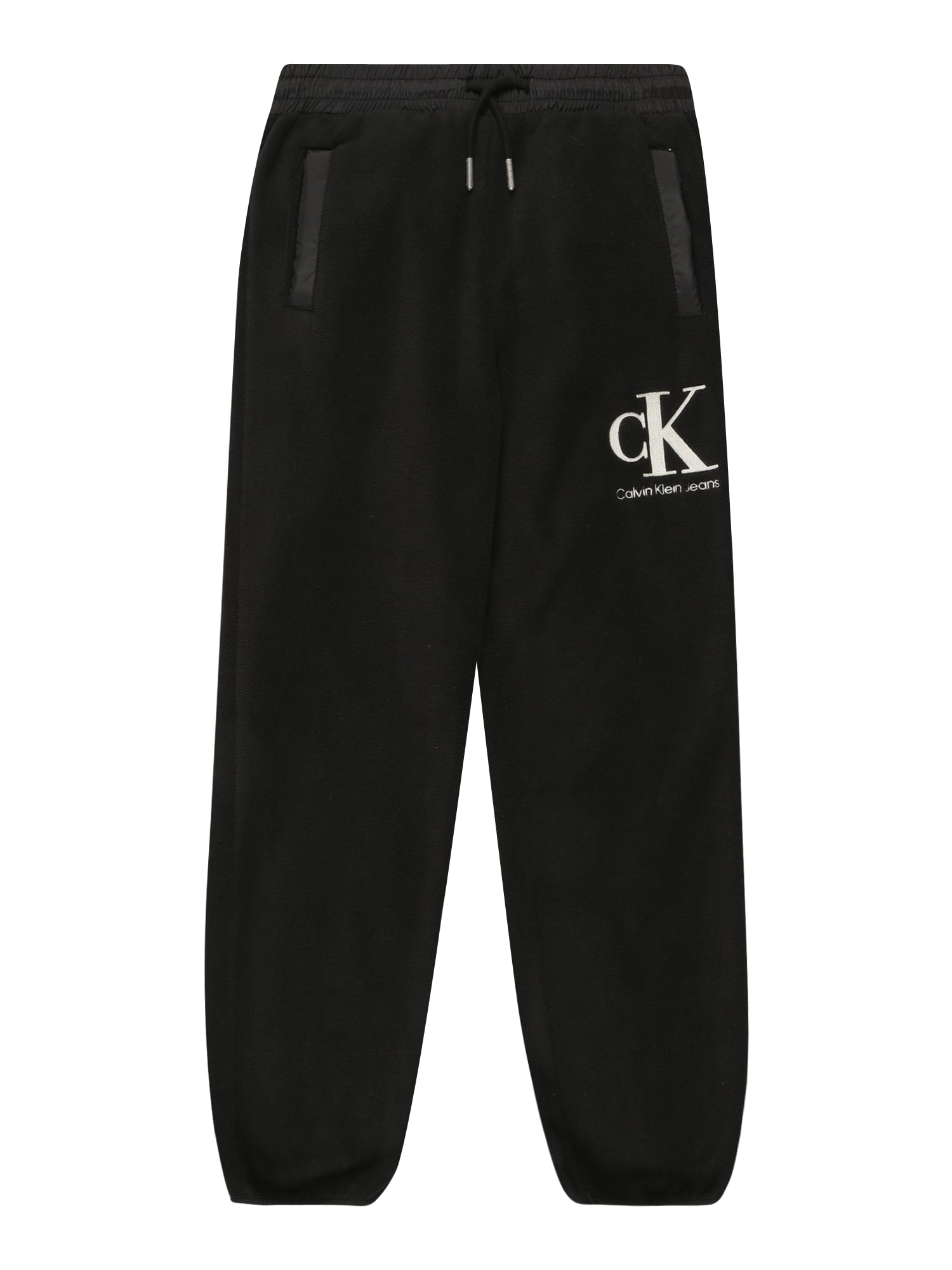 Calvin Klein Jeans Hlače  črna / bela