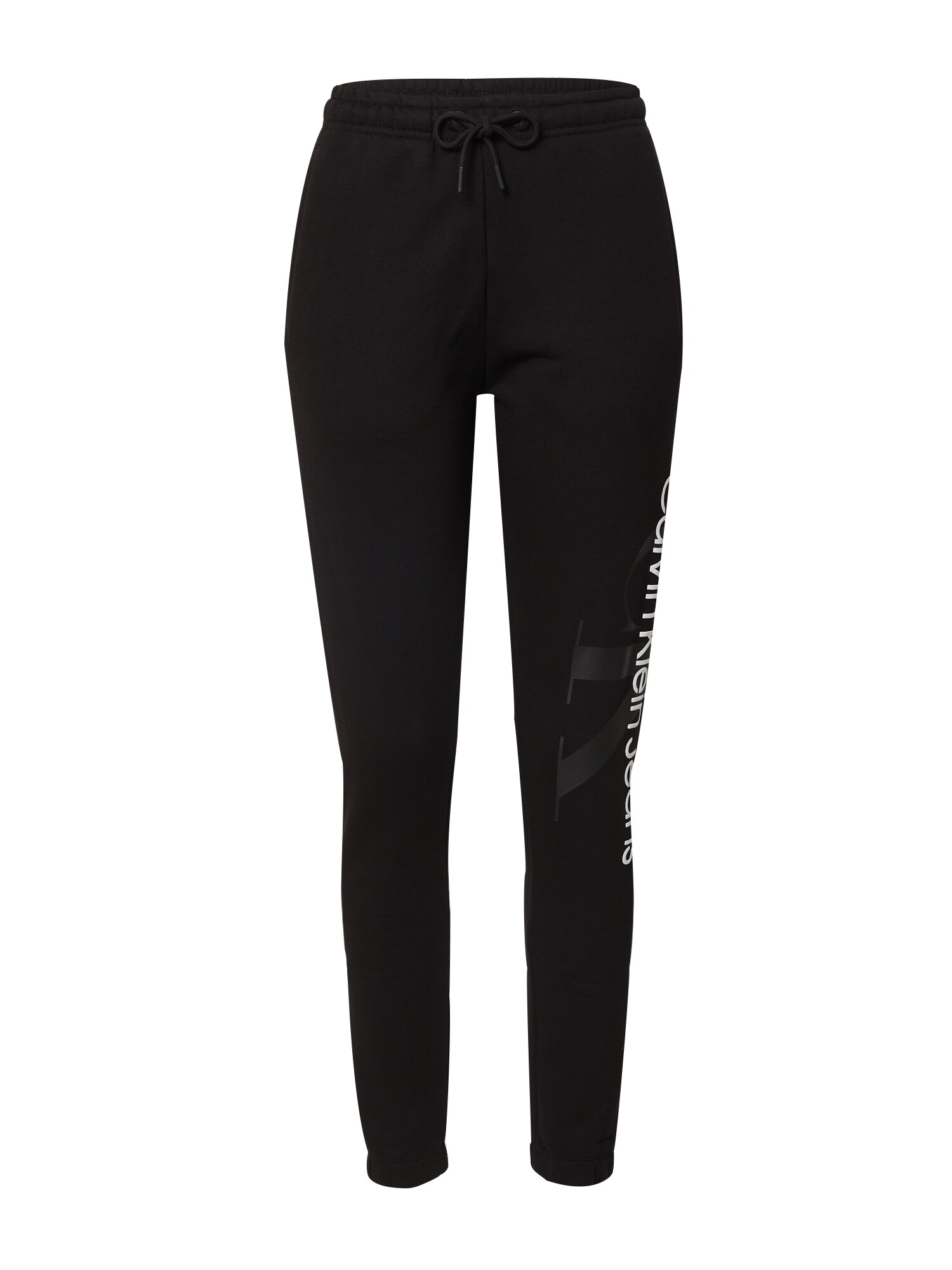 Calvin Klein Jeans Hlače  črna / bela