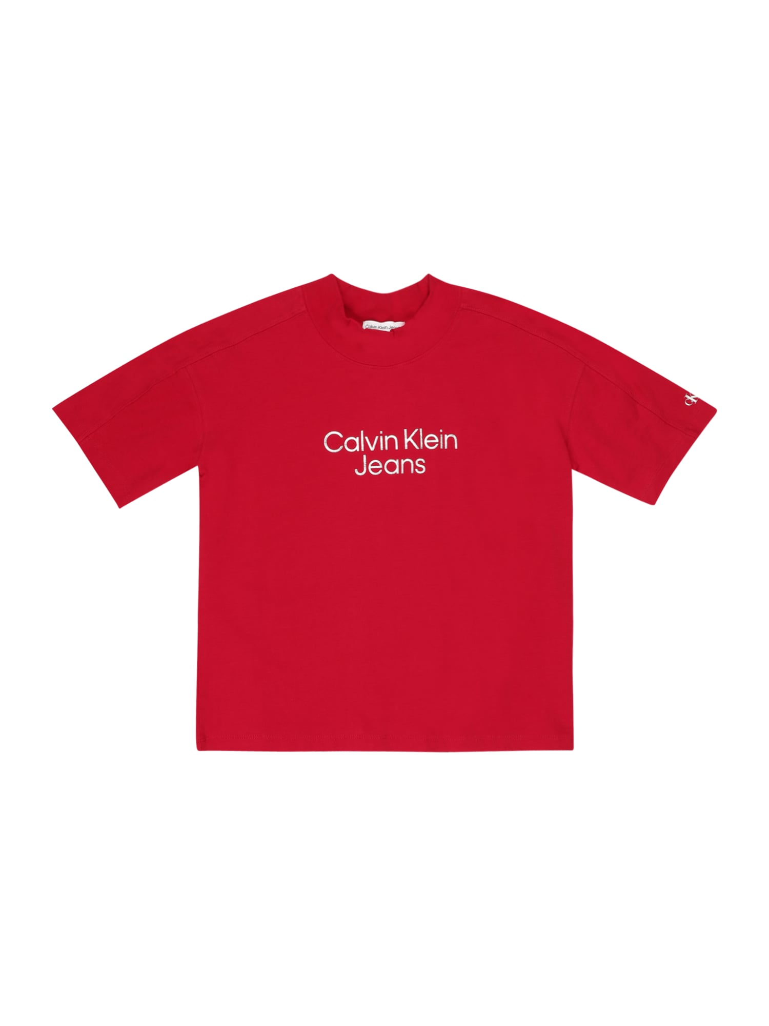 Calvin Klein Jeans Majica  ognjeno rdeča / bela