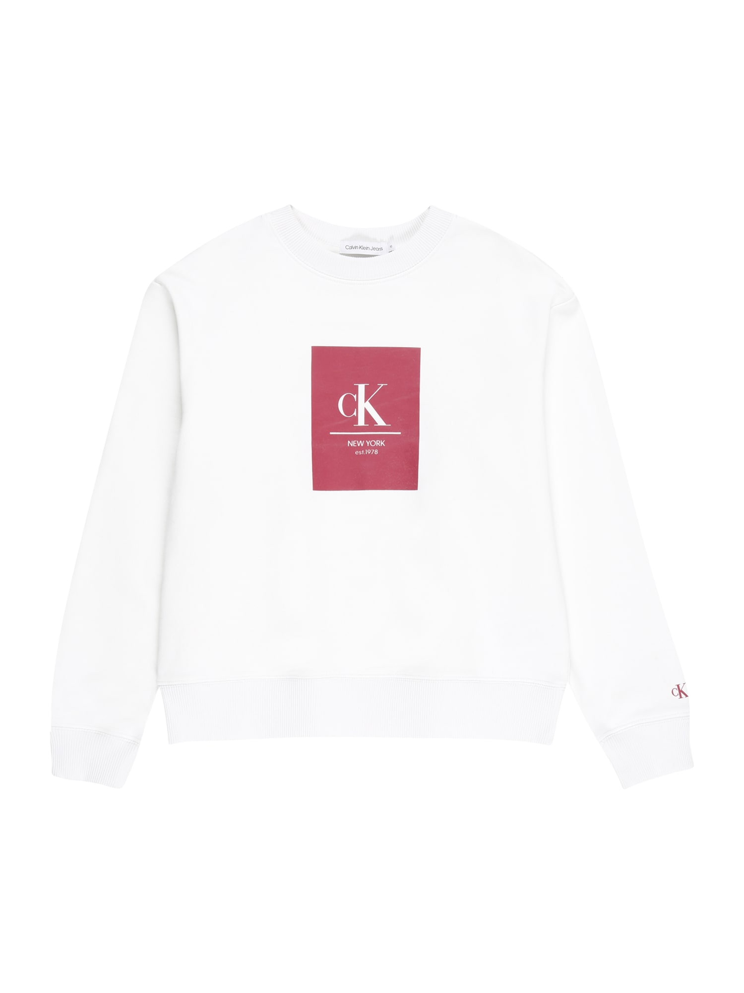 Calvin Klein Jeans Majica  vinsko rdeča / bela