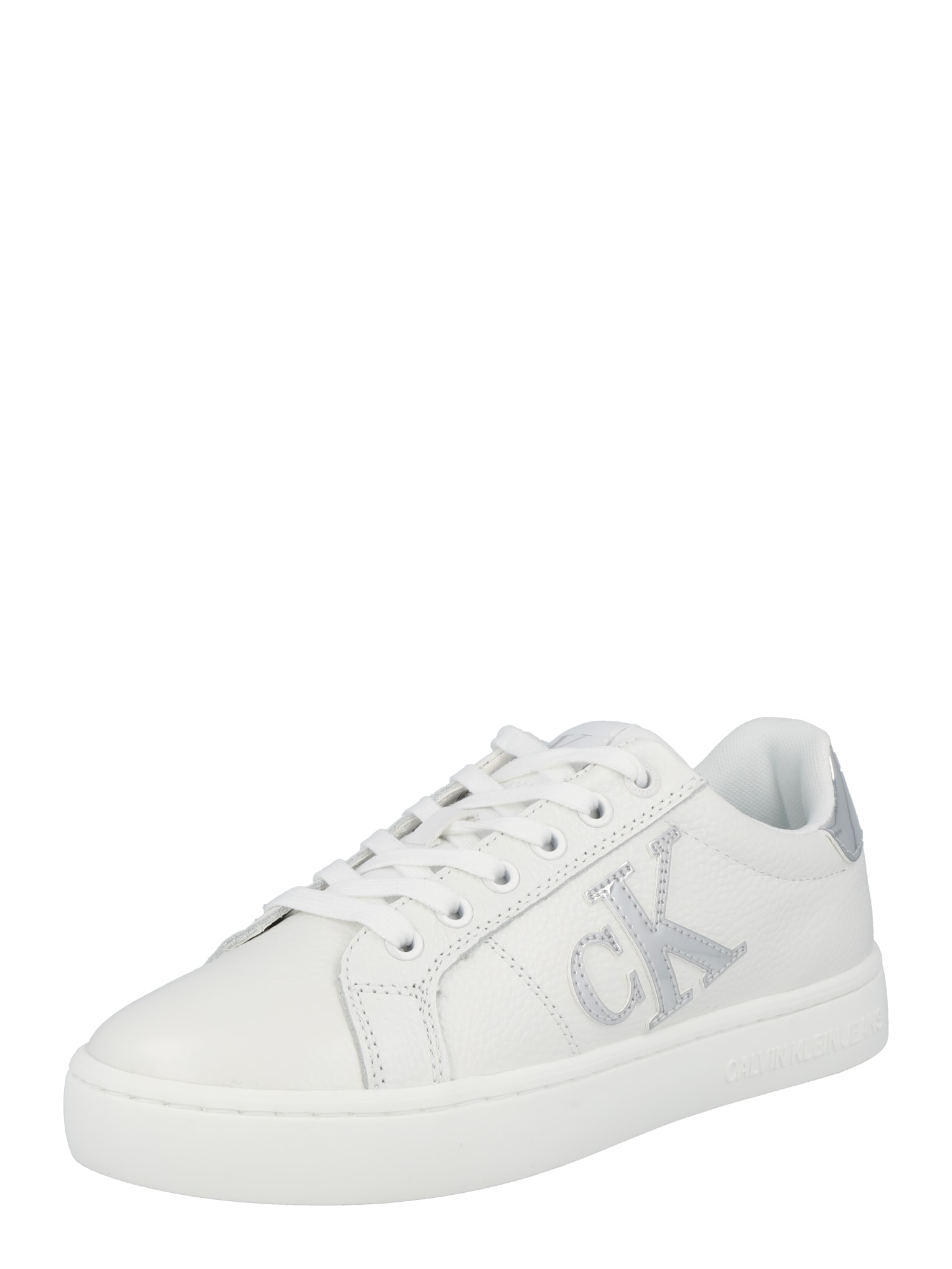 Calvin Klein Jeans Nizke superge  srebrna / bela