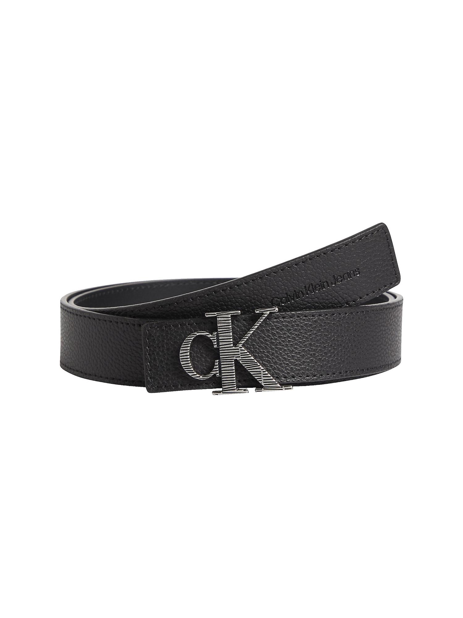 Calvin Klein Jeans Pas  črna / srebrna