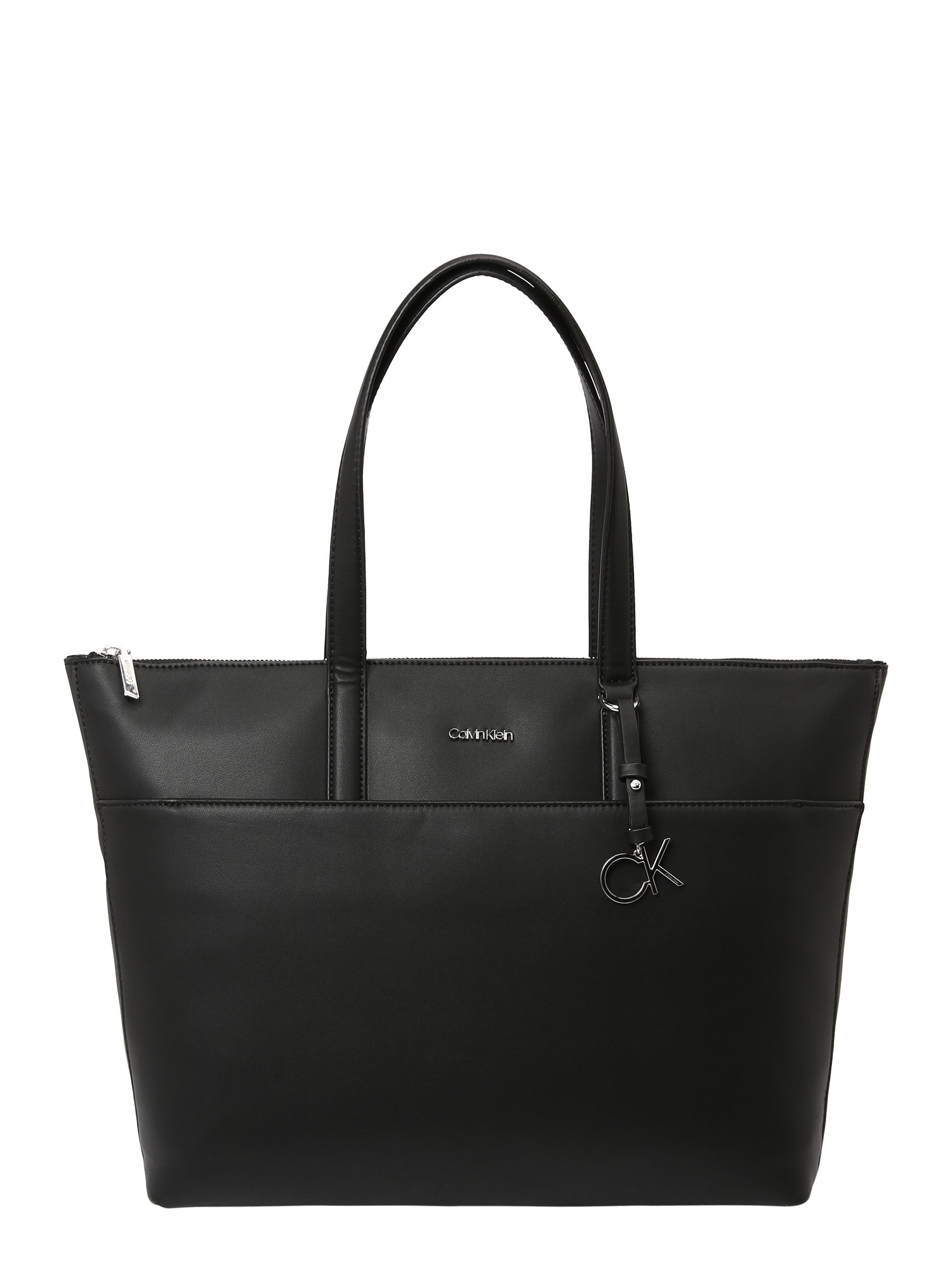 Calvin Klein Nakupovalna torba 'Must'  črna / srebrna