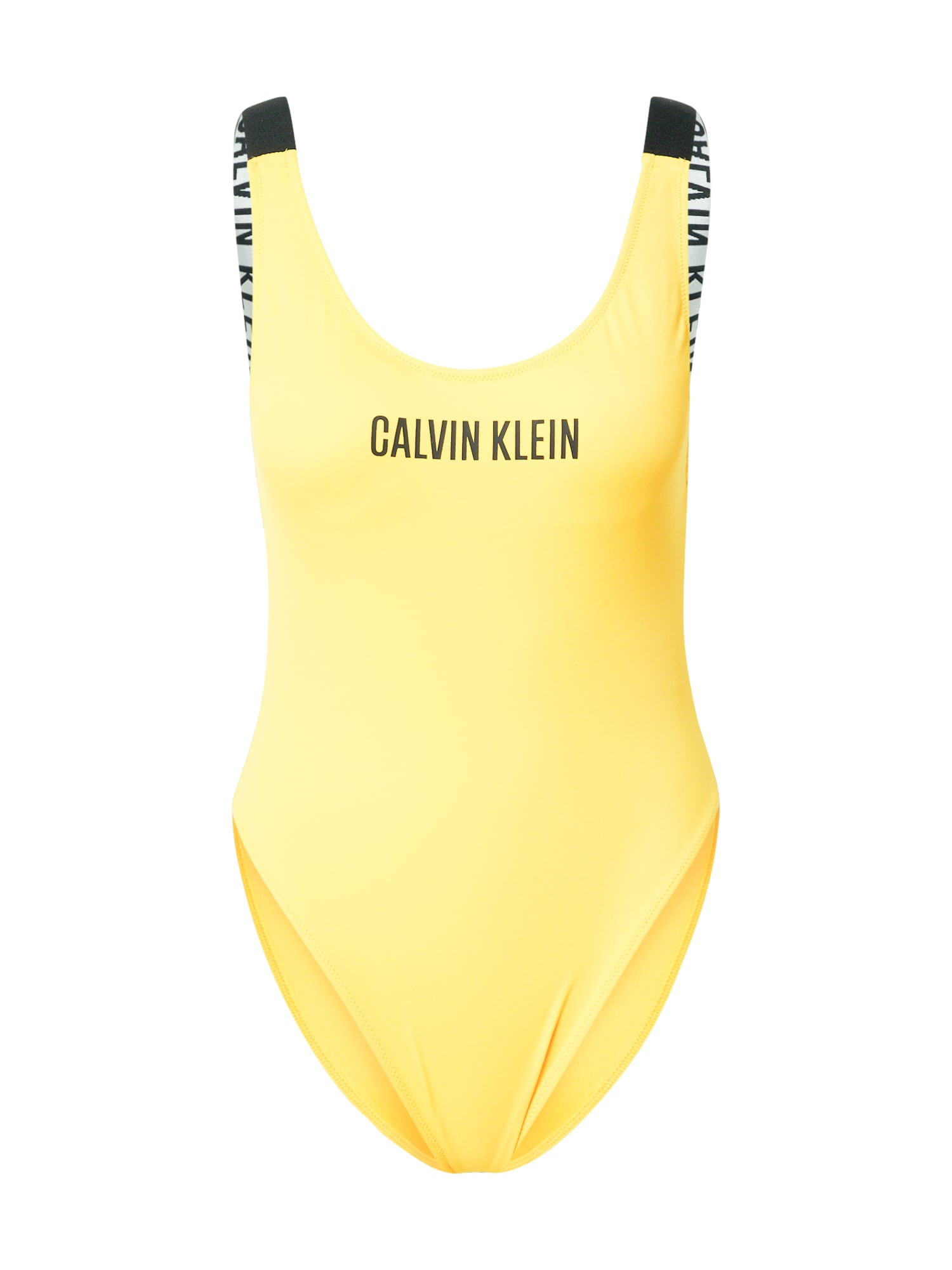 Calvin Klein Swimwear Enodelne kopalke  rumena / črna / bela
