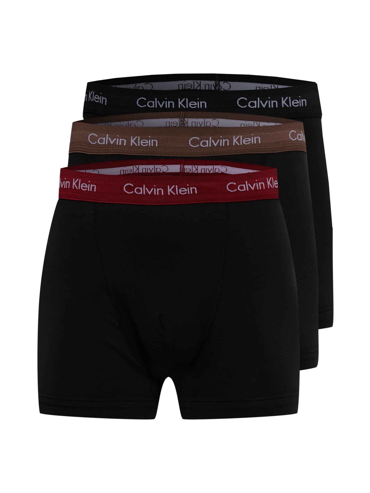Calvin Klein Underwear Boksarice  rjava / vinsko rdeča / črna / bela