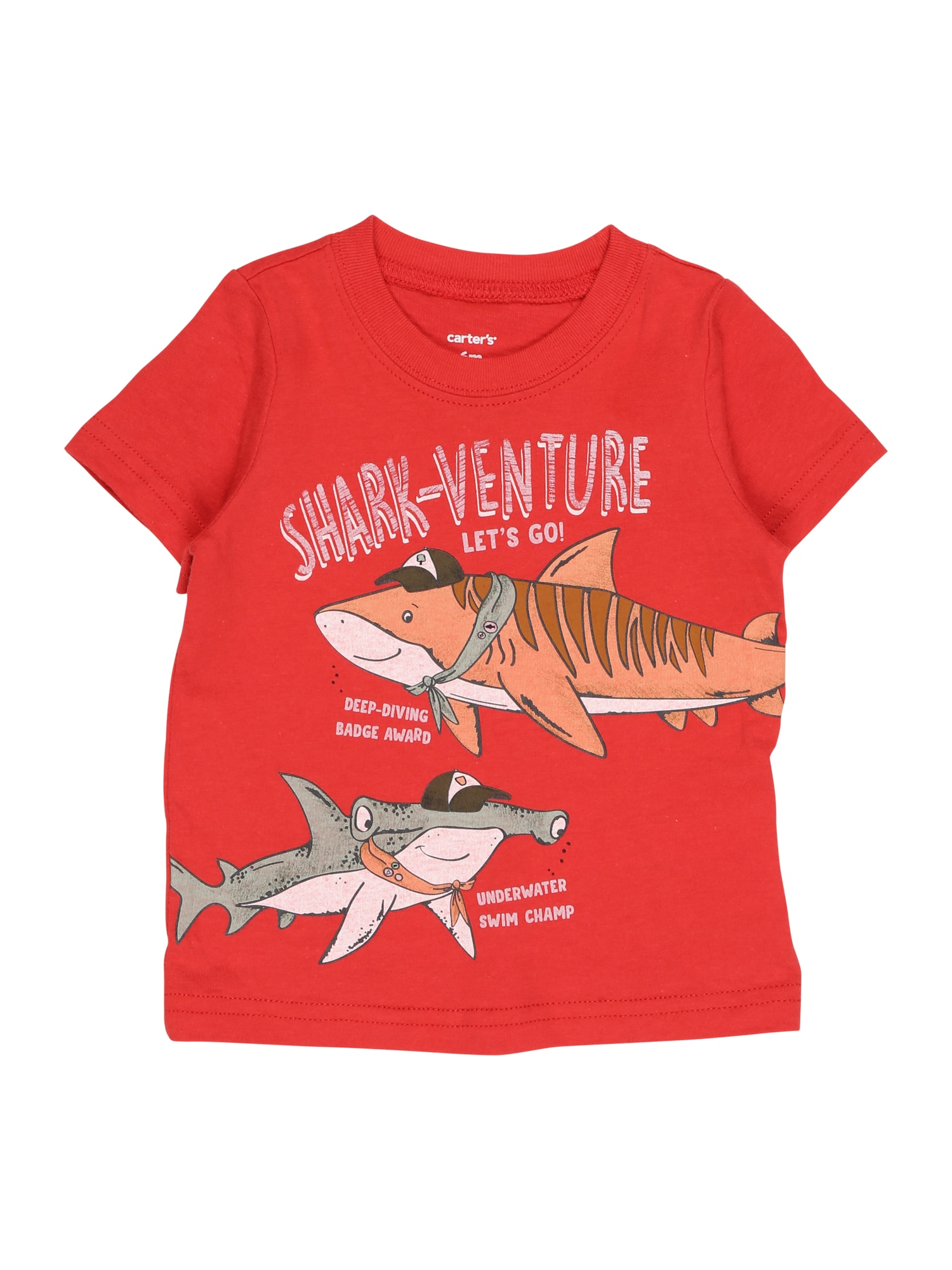 Carter's Majica 'SHARKVENTURE'  siva / losos / rdeča / bela