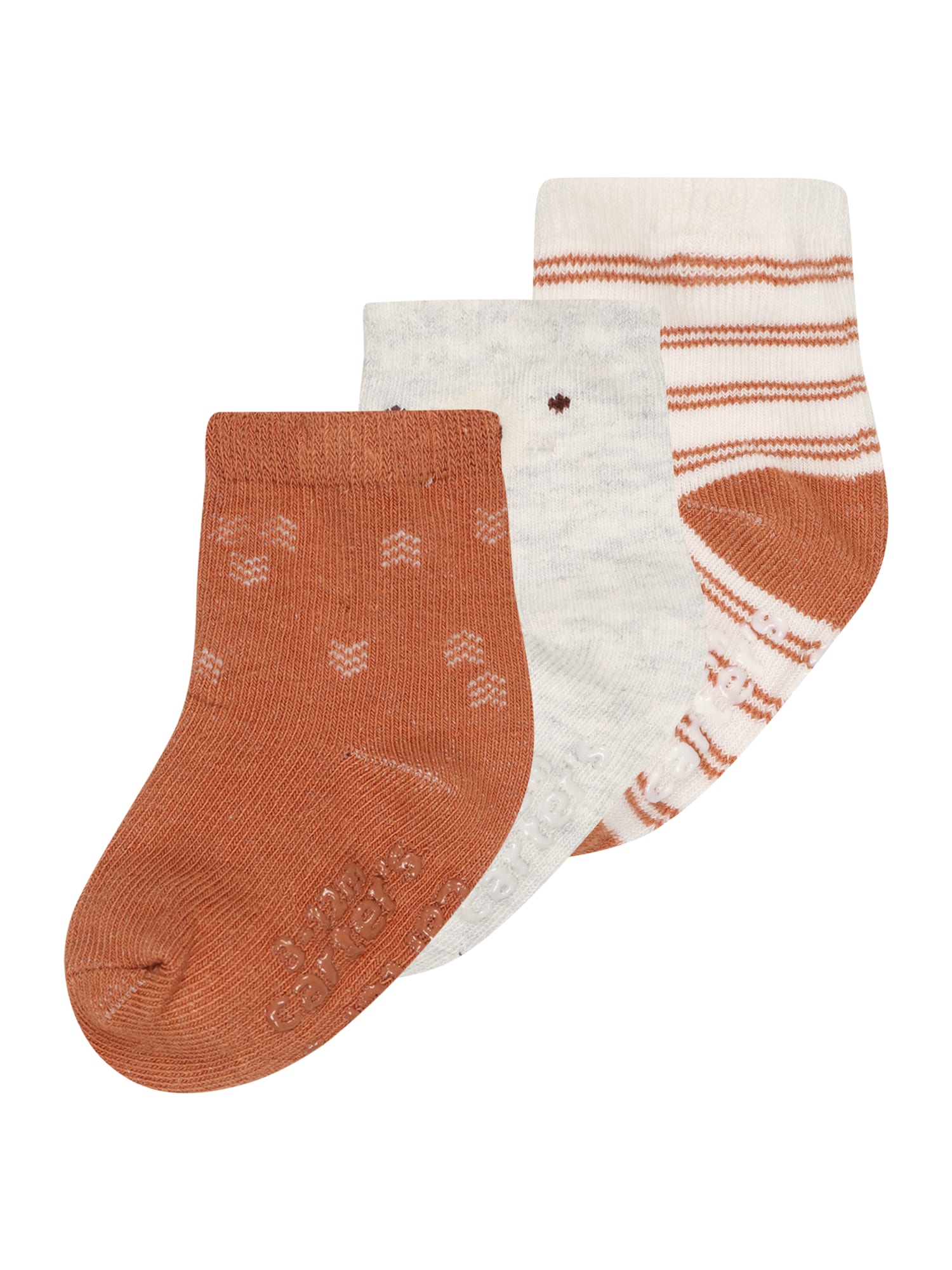 Carter's Nogavice  karamel / svetlo siva / bela