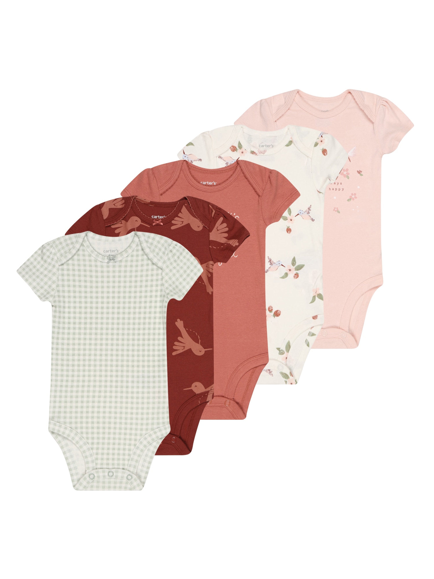 Carter's Pajac/bodi  kremna / pastelno zelena / roza / rdeča