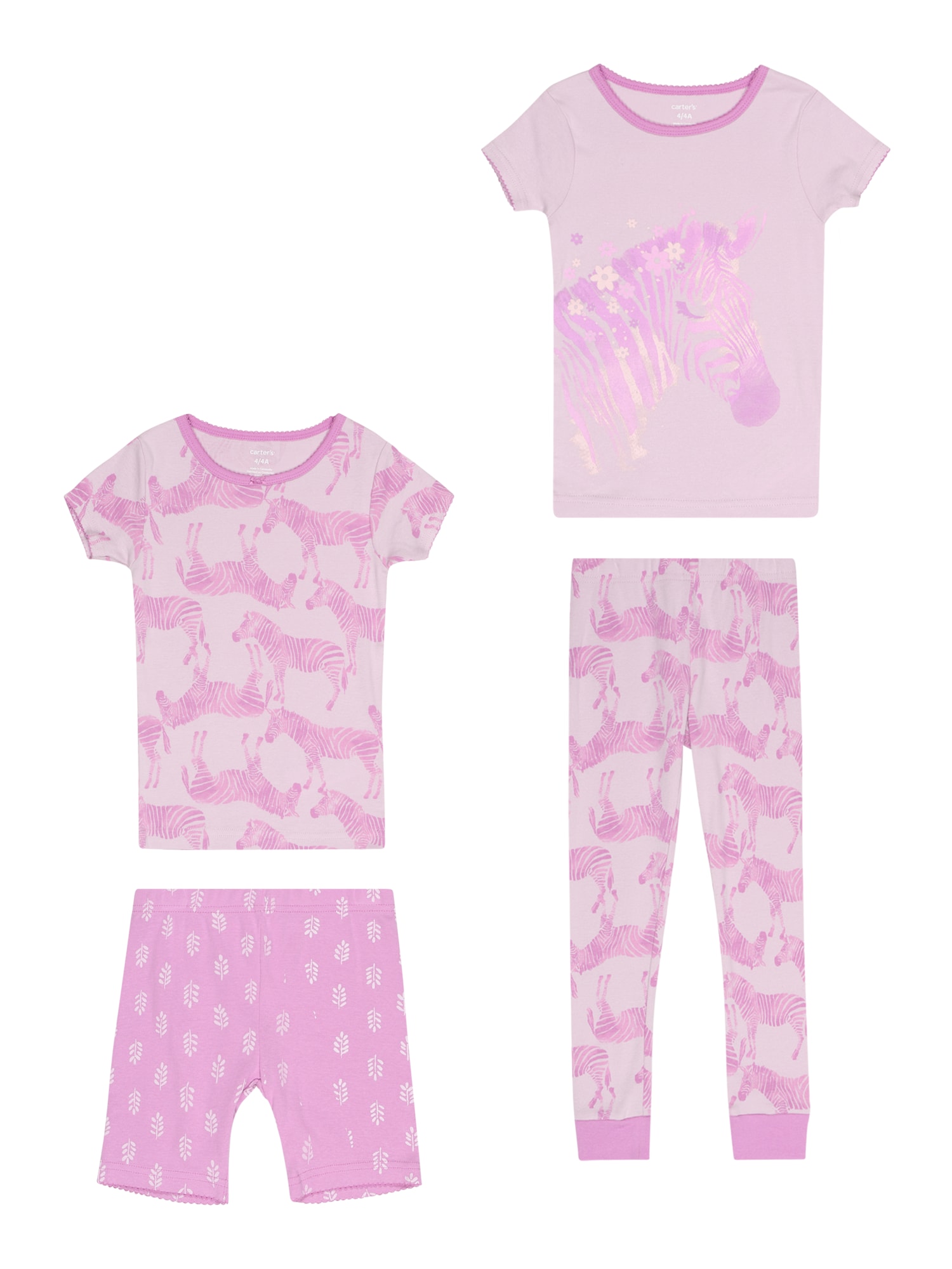 Carter's Set perila 'ZEBRA'  majnica / orhideja / naravno bela