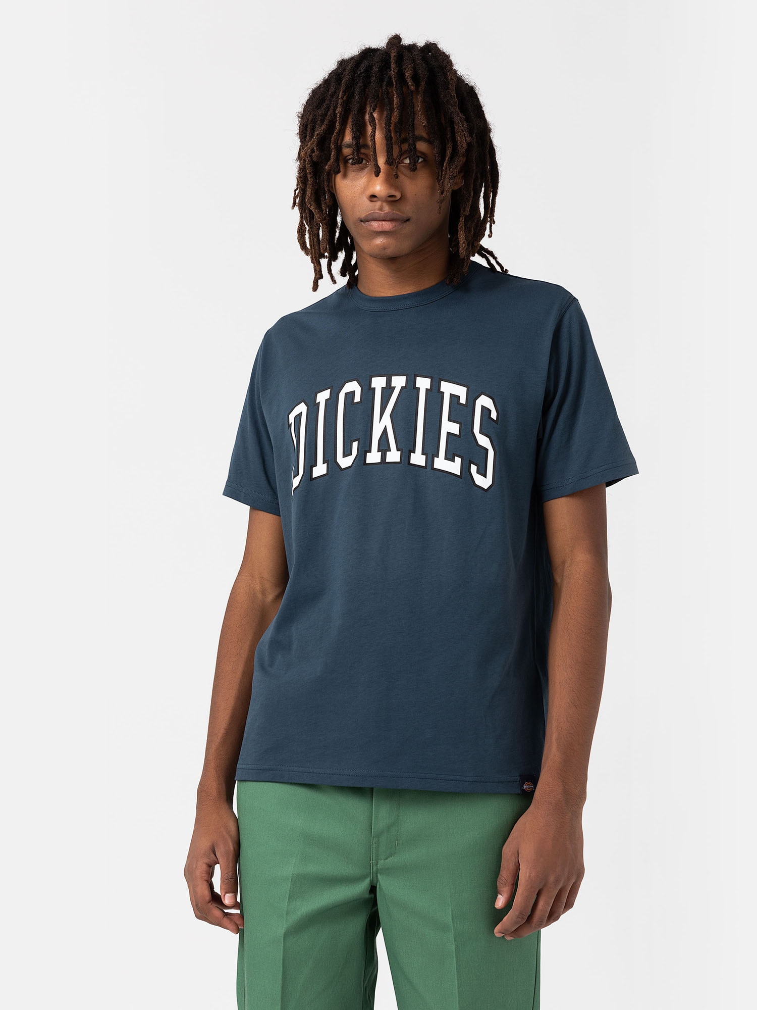 DICKIES Majica 'Aitkin'  modra / bela