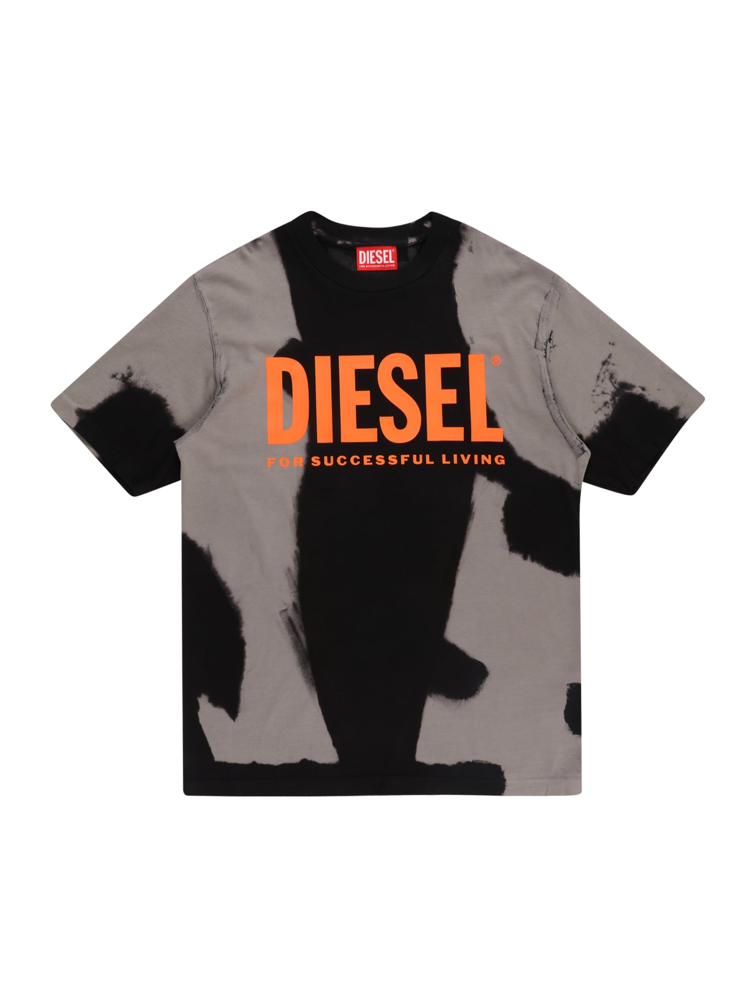 DIESEL Majica  siva / oranžna / črna