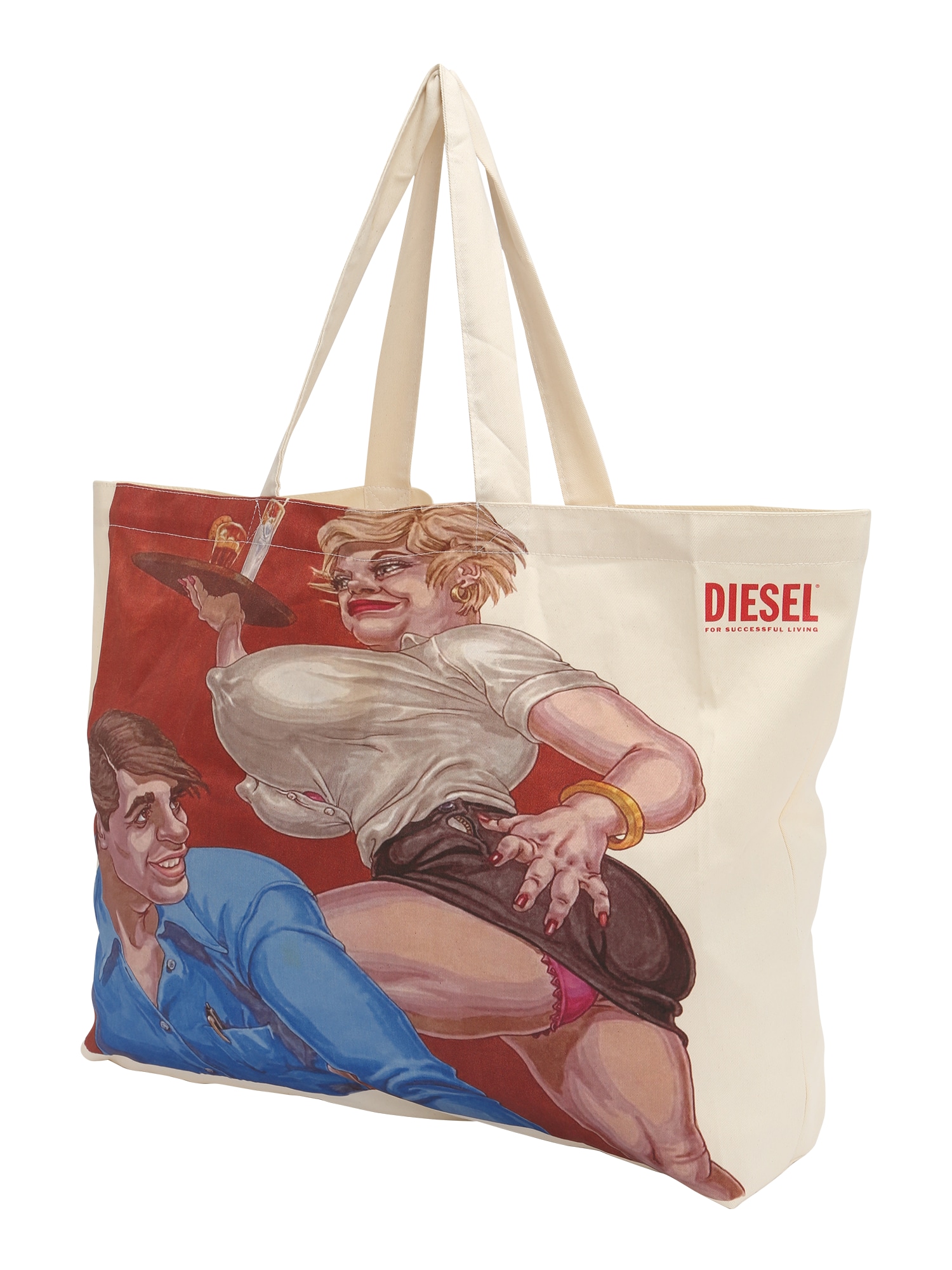 DIESEL Nakupovalna torba  mešane barve / off-bela