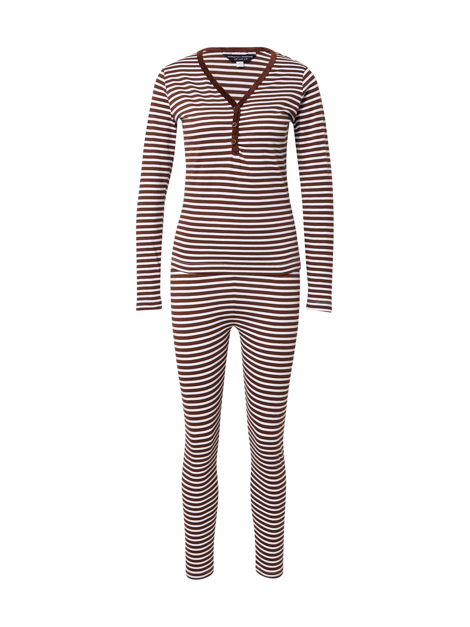 Dorothy Perkins Pižama  čokolada / bela