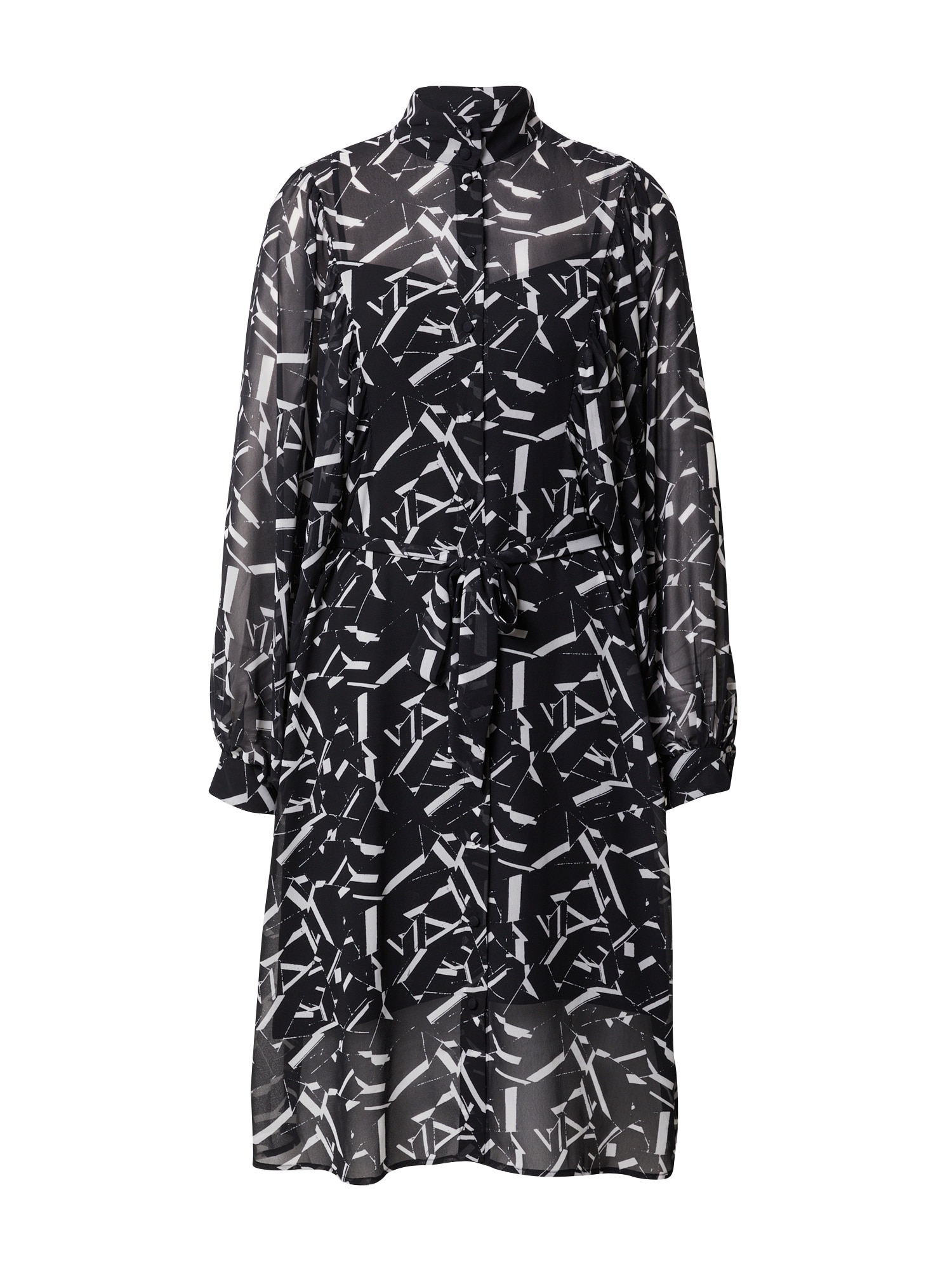 Esprit Collection Dolga srajca  črna / bela