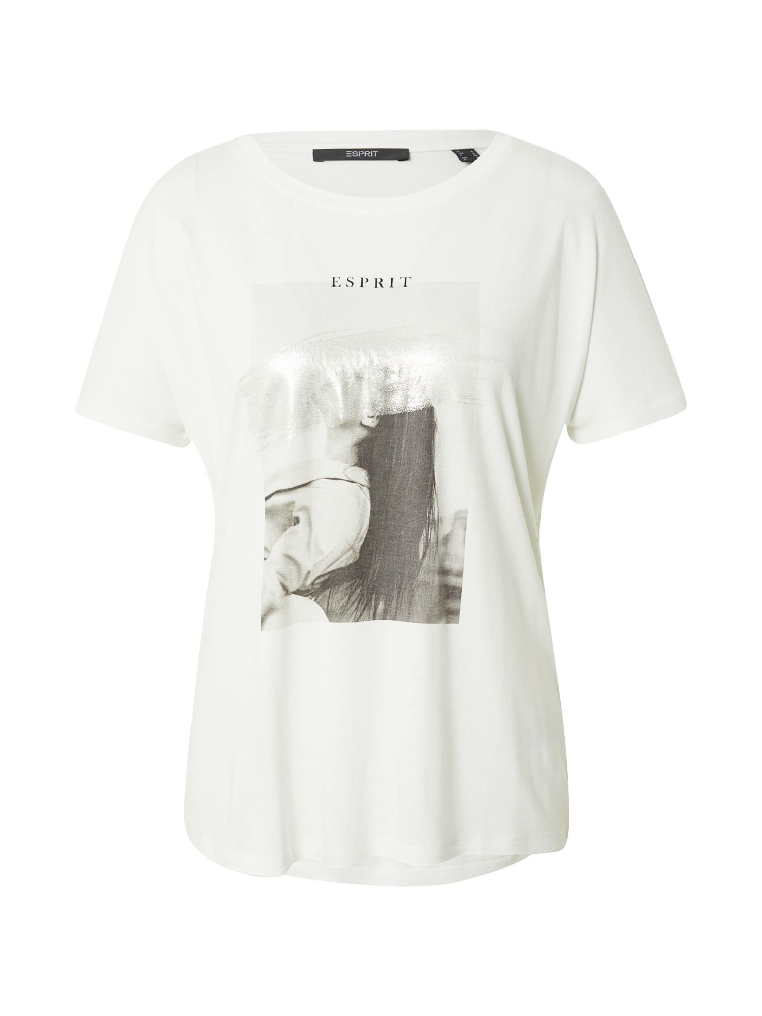 Esprit Collection Majica  svetlo siva / temno siva / bela / off-bela