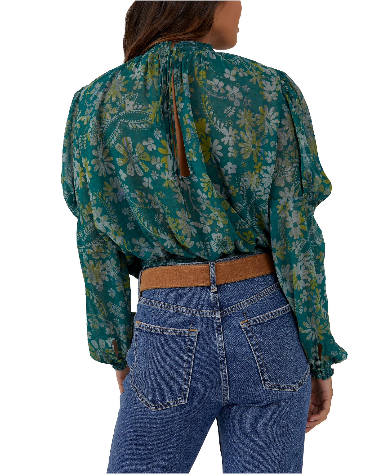 Free People Bluza 'Clarissa'  dimno modra / smaragd / trst