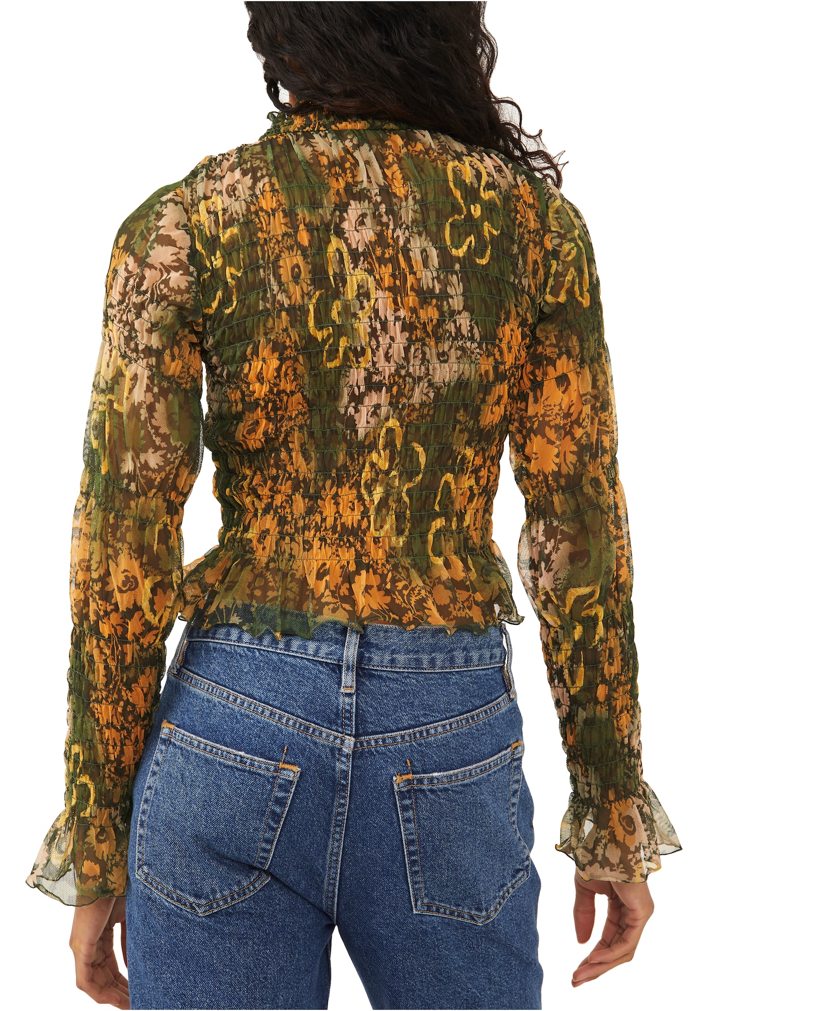 Free People Bluza  bež / rjava / rumena / zelena / oranžna