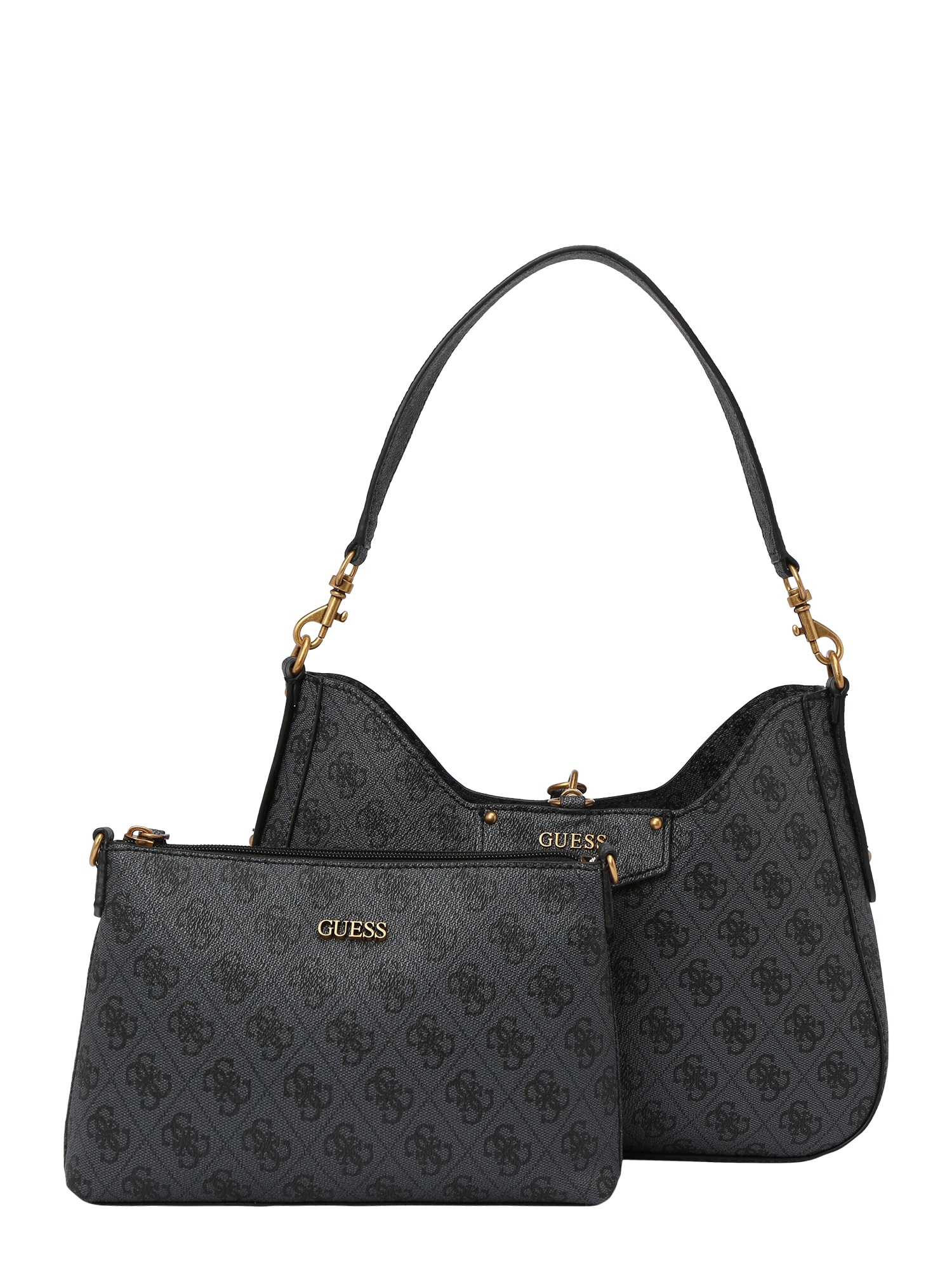 GUESS Torba za čez ramo 'Brenton'  zlata / antracit / črna