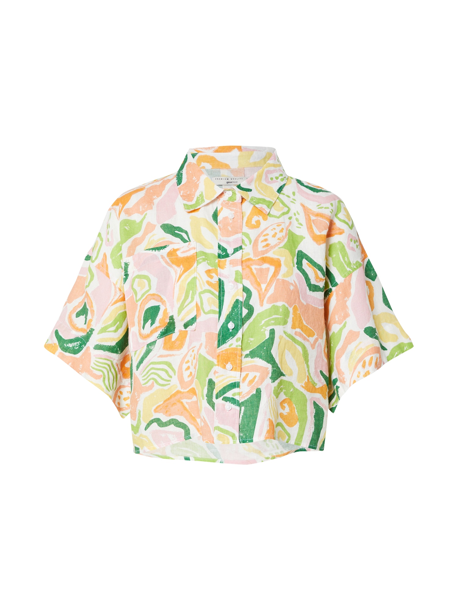 Gina Tricot Bluza  zelena / oranžna / roza / bela