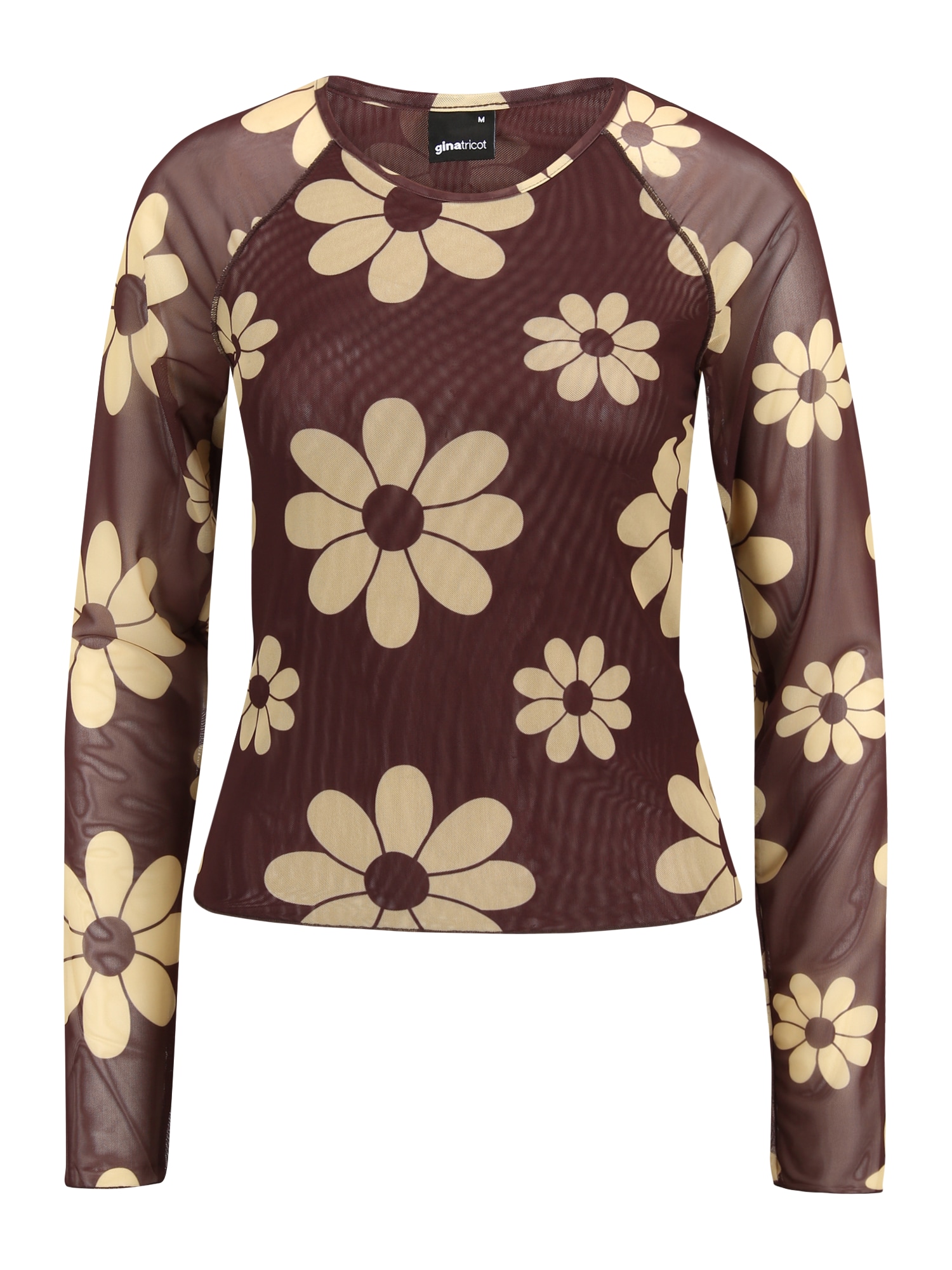 Gina Tricot Majica 'Heather'  bež / čokolada