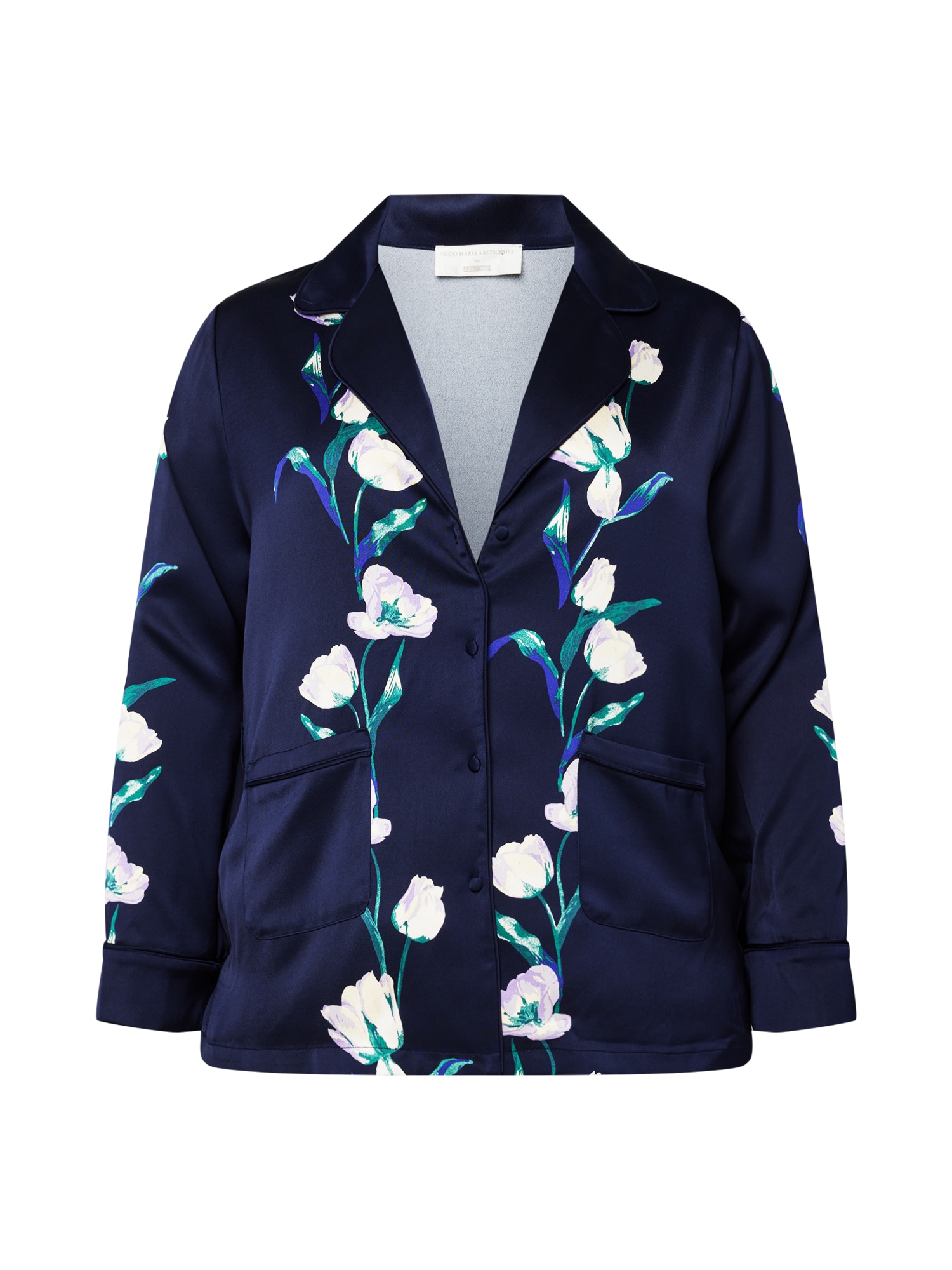 Guido Maria Kretschmer Curvy Collection Blazer 'Maribelle'  marine / zelena / pastelno lila / bela