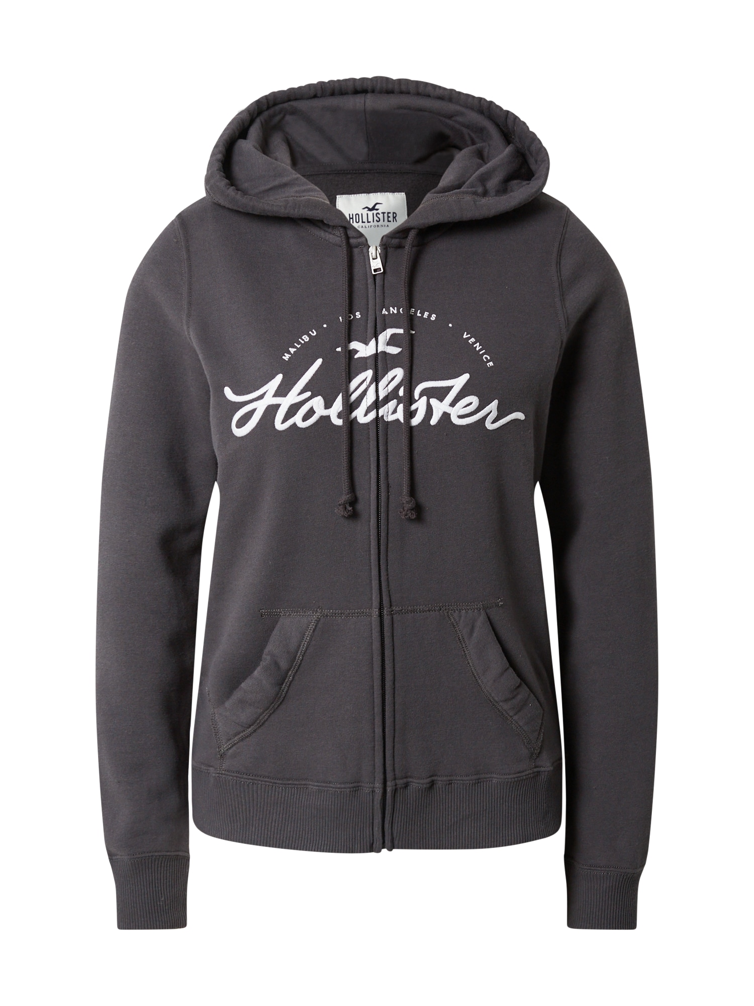 HOLLISTER Jopa na zadrgo  antracit / bela