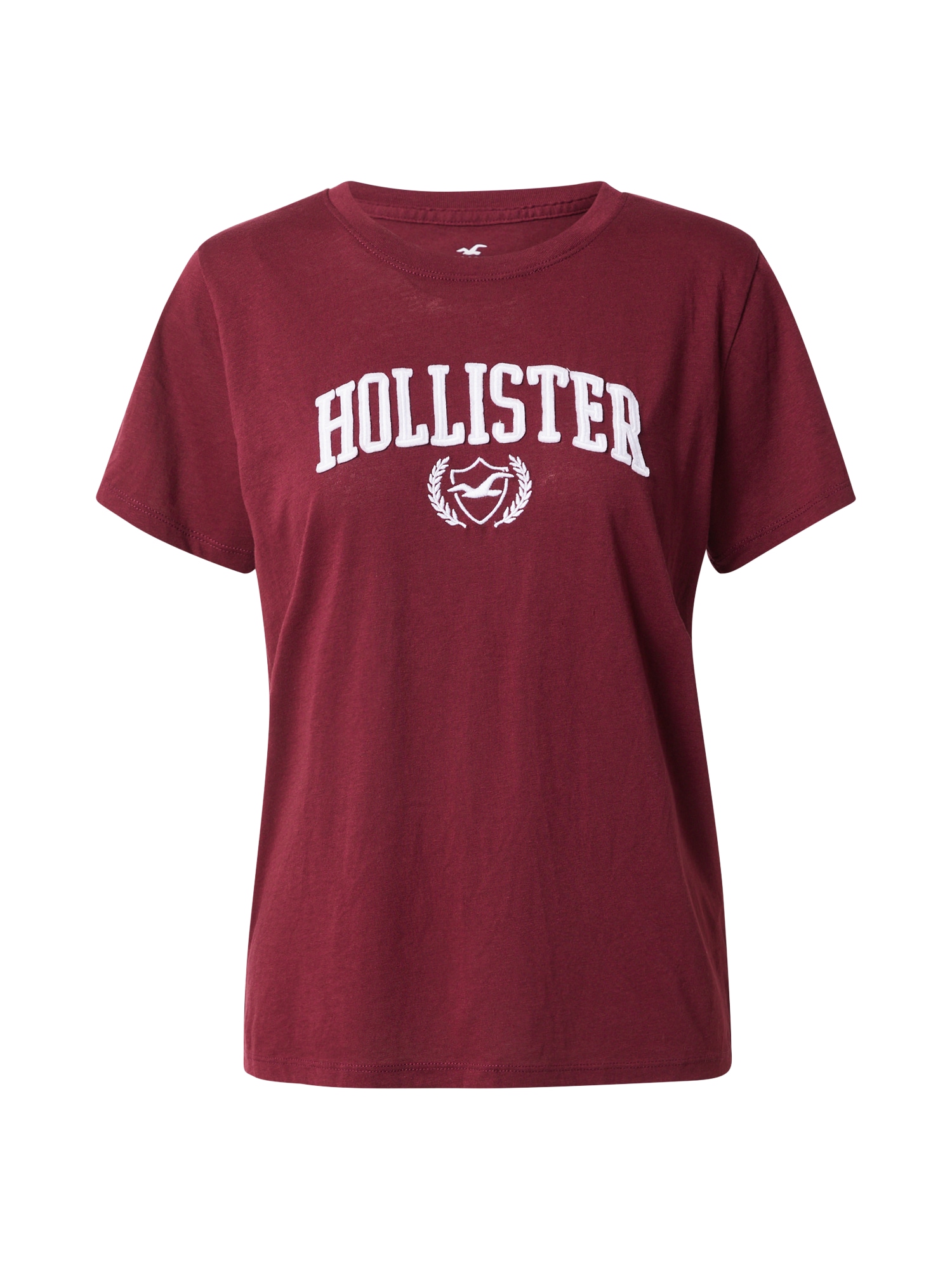 HOLLISTER Majica  burgund / bela