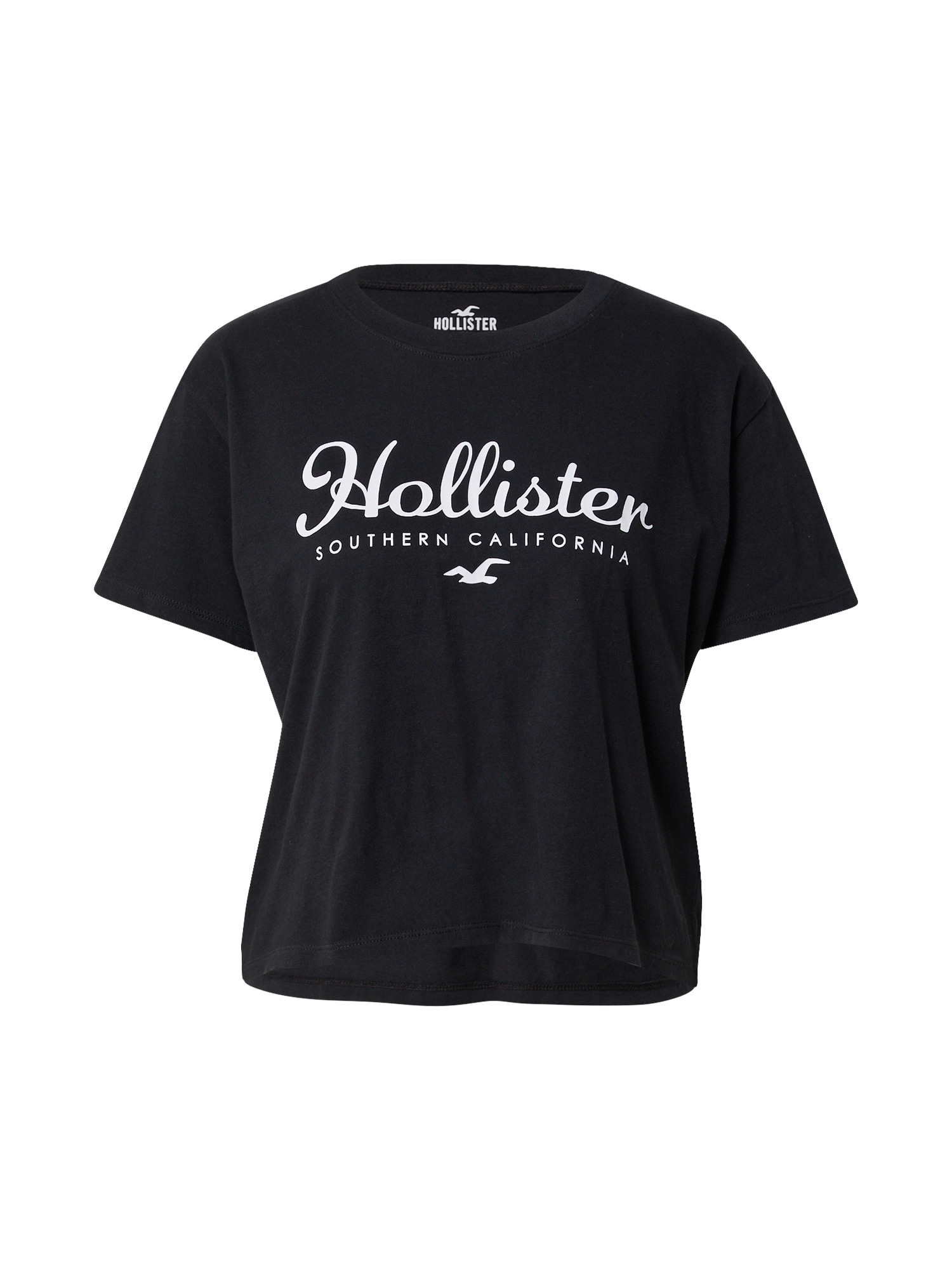 HOLLISTER Majica  črna / bela