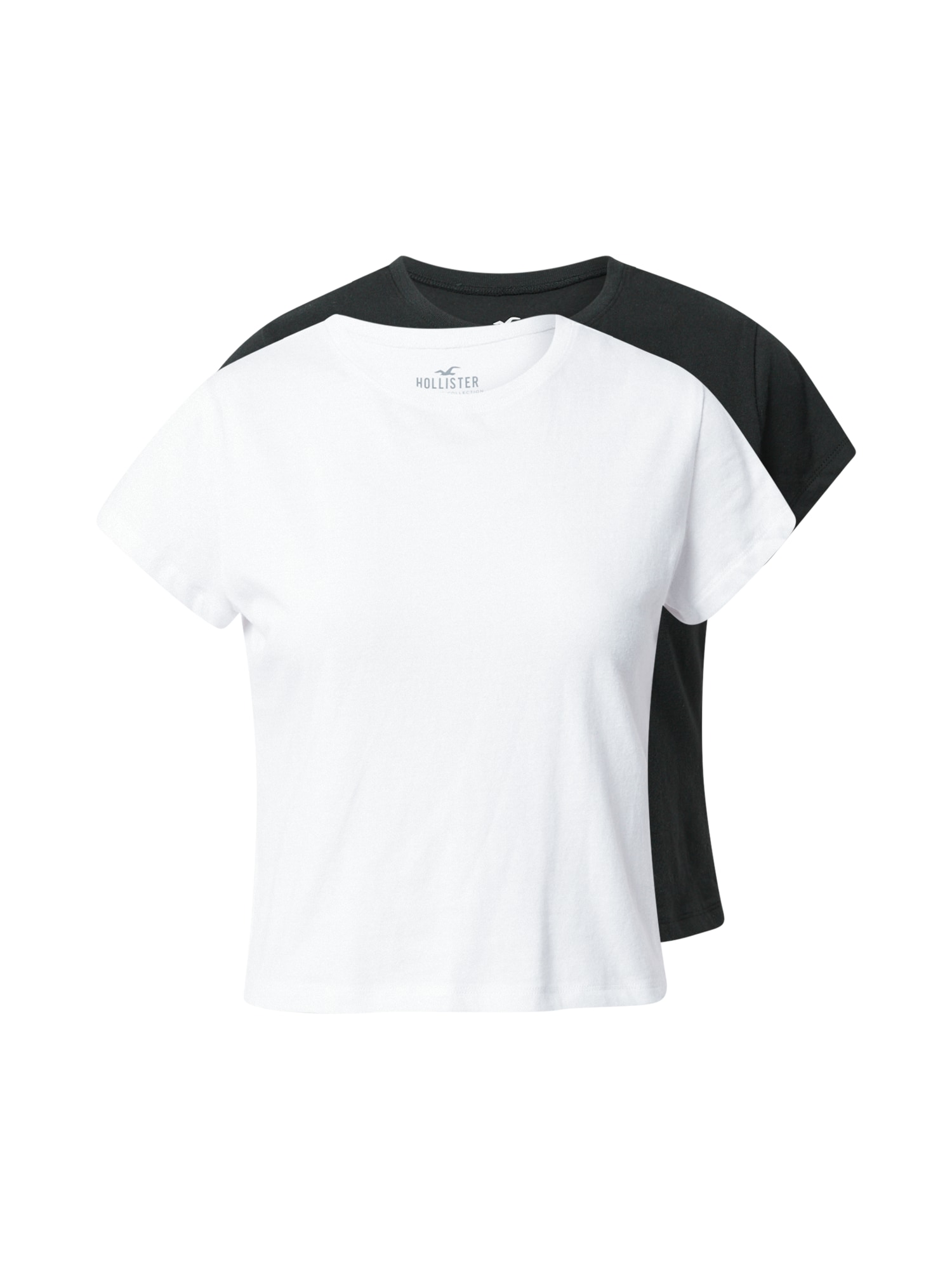 HOLLISTER Majica  črna / bela
