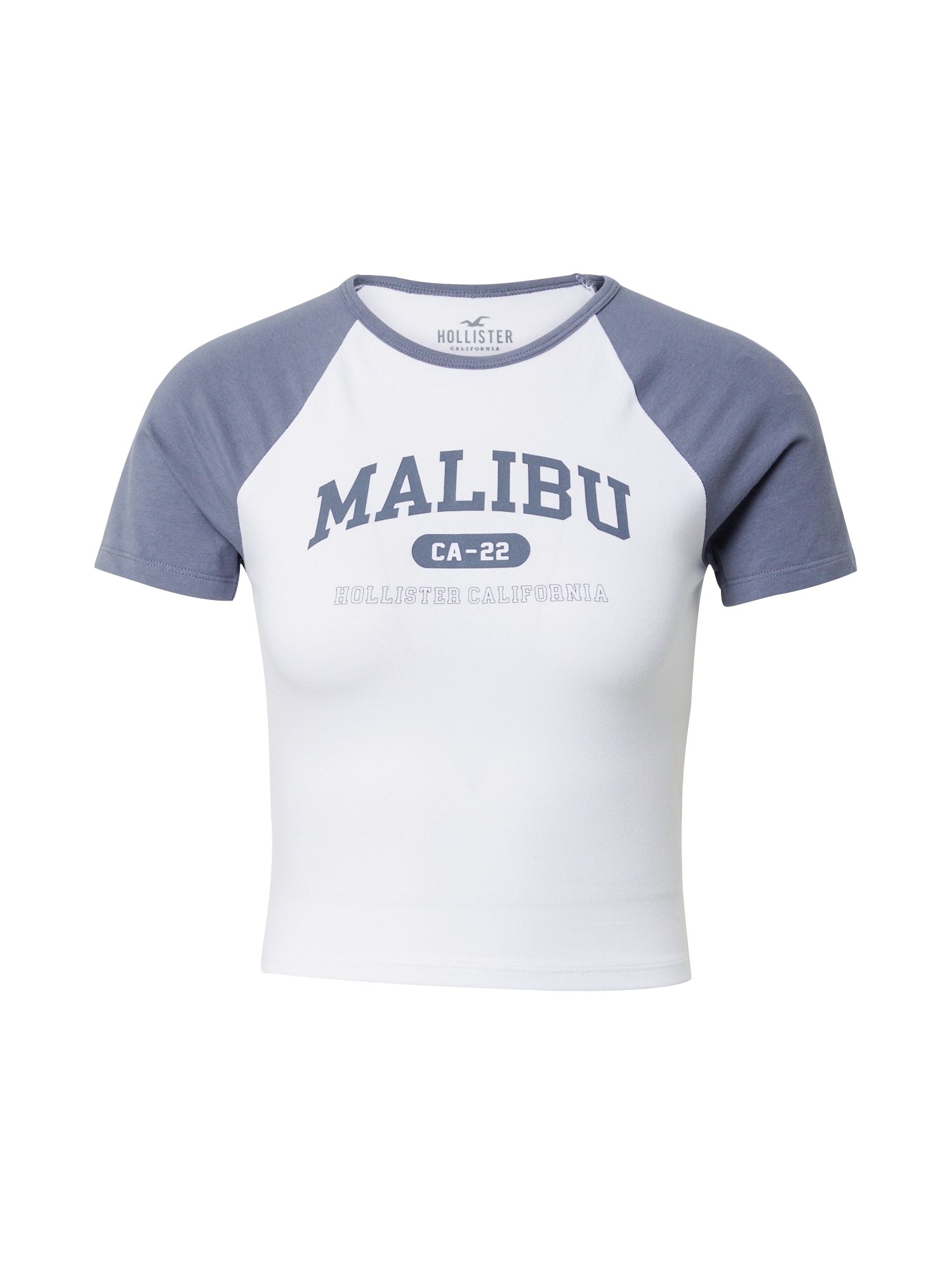 HOLLISTER Majica  golobje modra / bela
