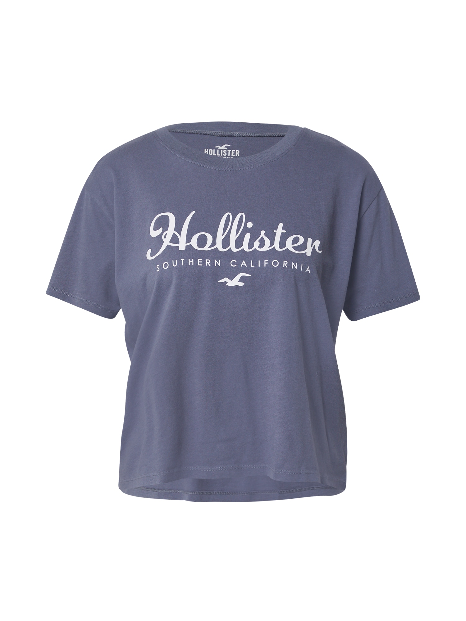 HOLLISTER Majica  golobje modra / bela