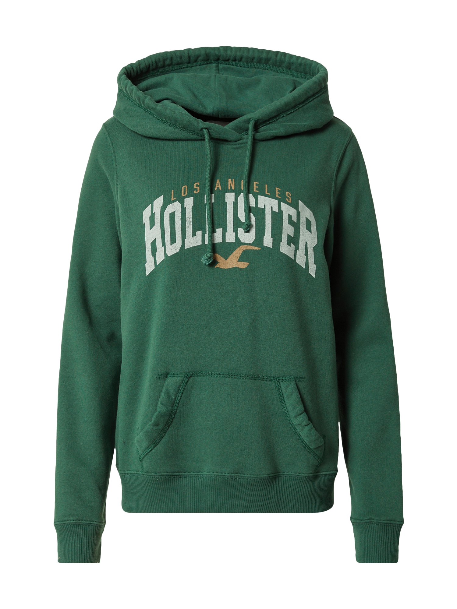 HOLLISTER Majica  med / travnato zelena / bela