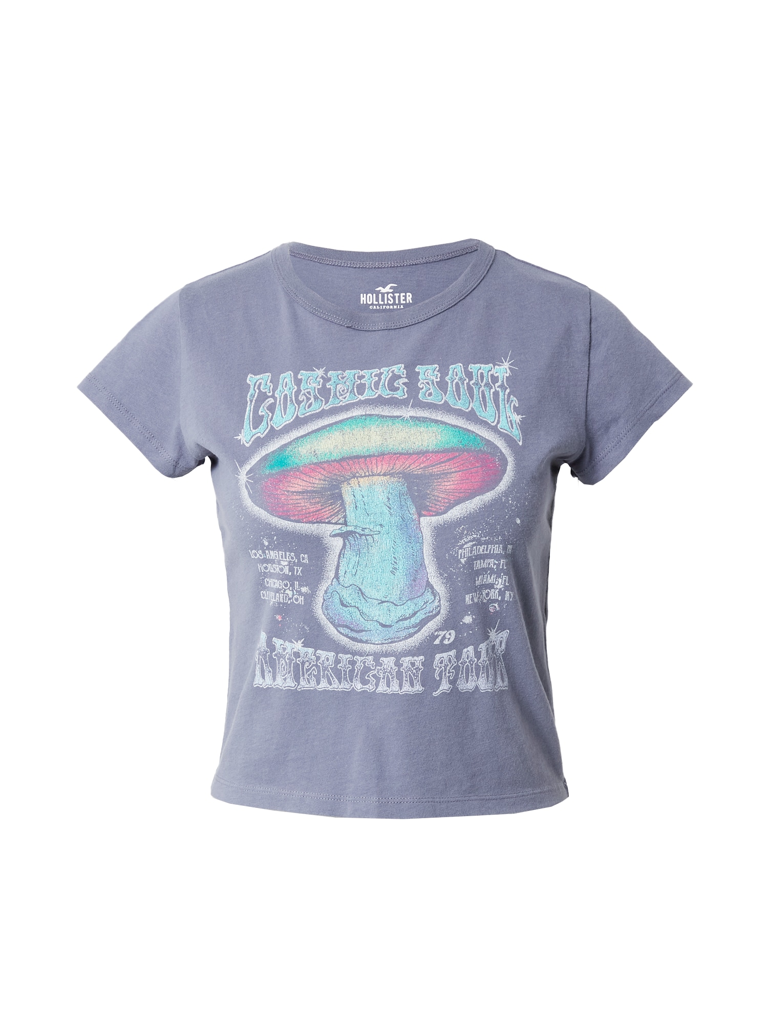 HOLLISTER Majica  modra / meta / roza