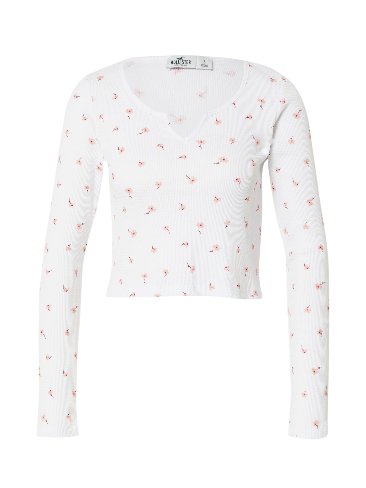 HOLLISTER Majica  pastelno oranžna / rdeča / bela
