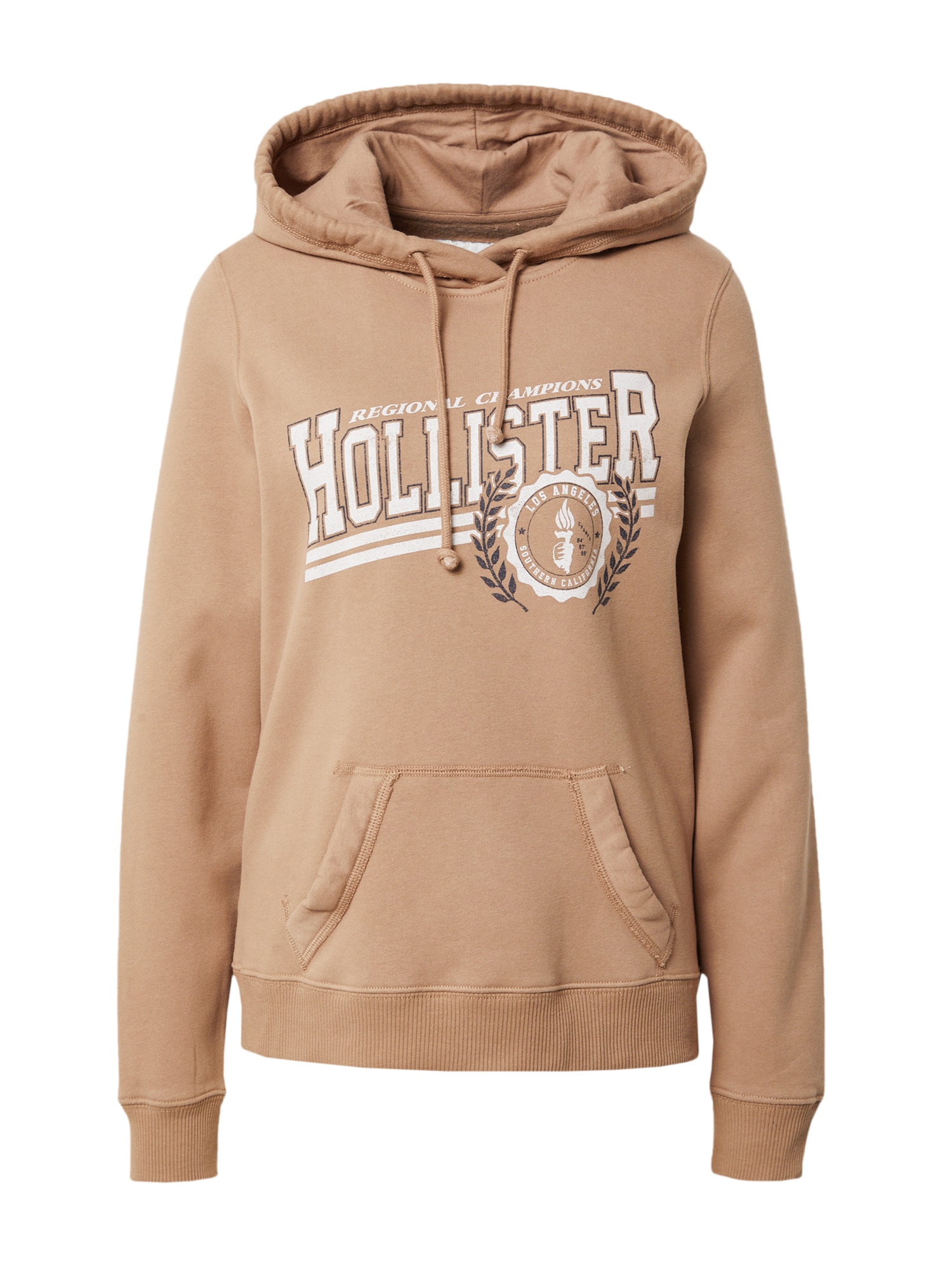 HOLLISTER Majica  rjava / črna / bela