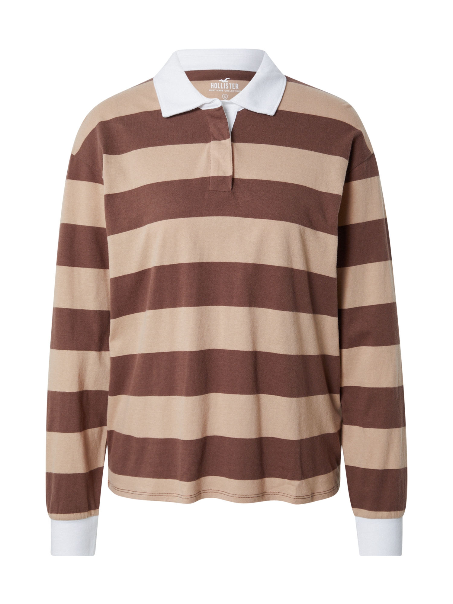 HOLLISTER Majica  rjava / svetlo rjava / bela
