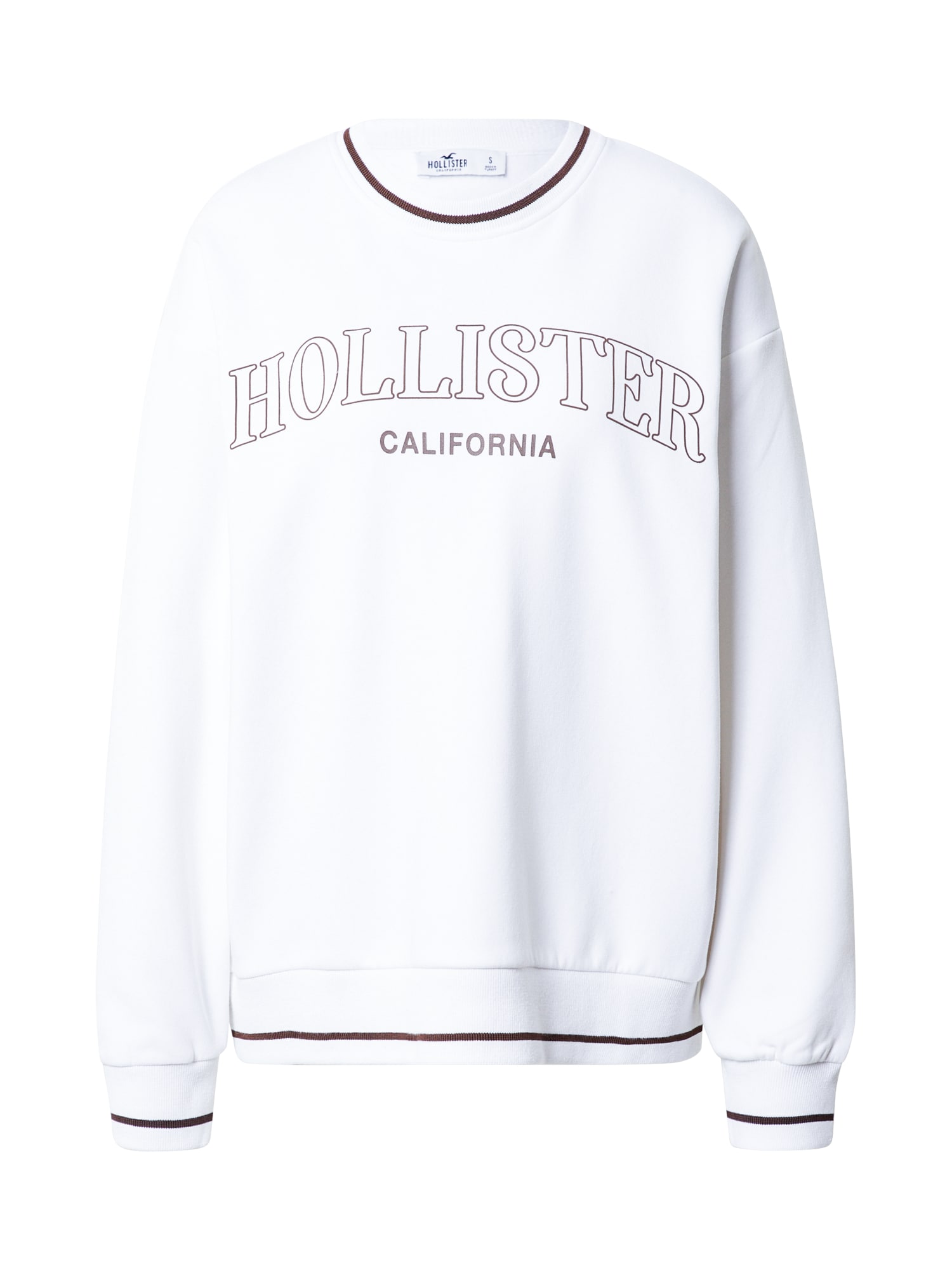HOLLISTER Majica  temno rjava / bela