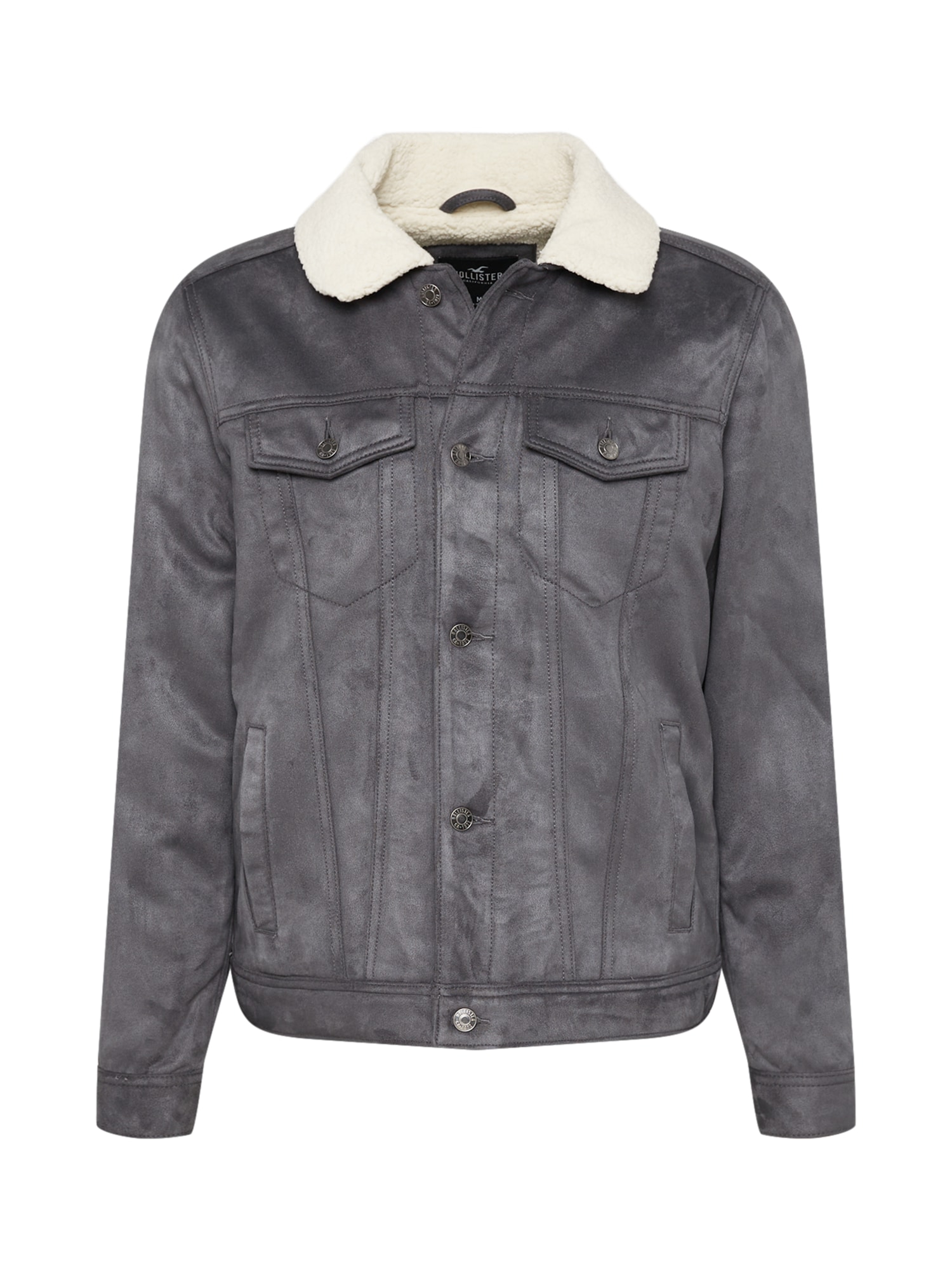 HOLLISTER Prehodna jakna  kremna / temno siva