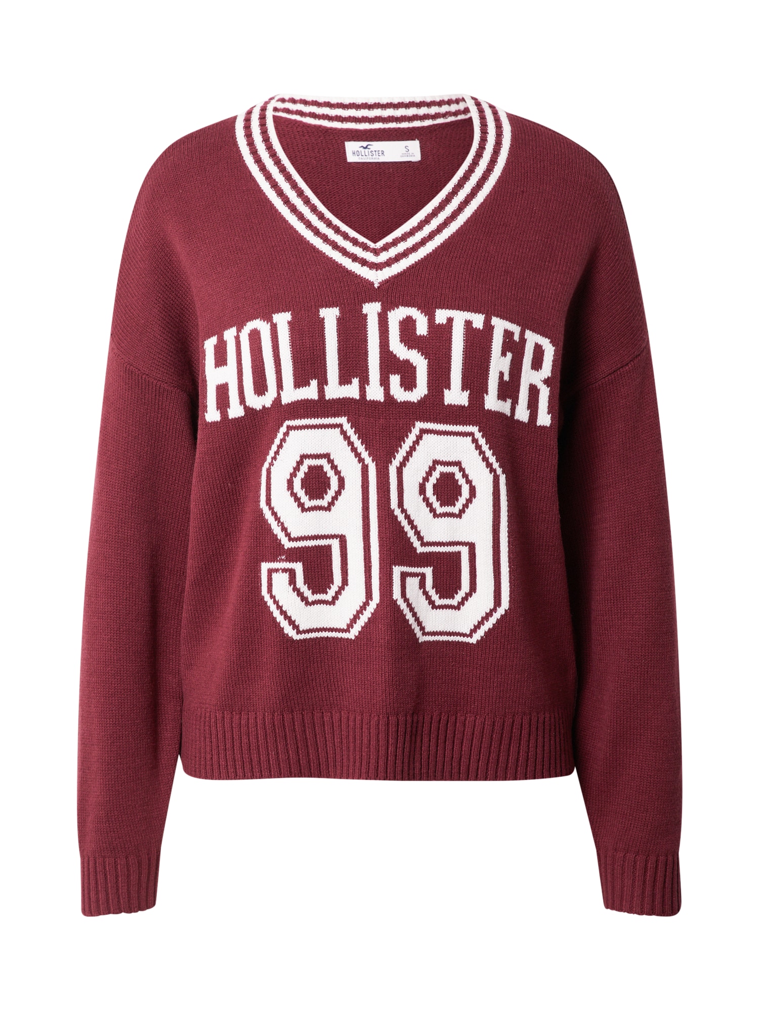 HOLLISTER Pulover  burgund / bela