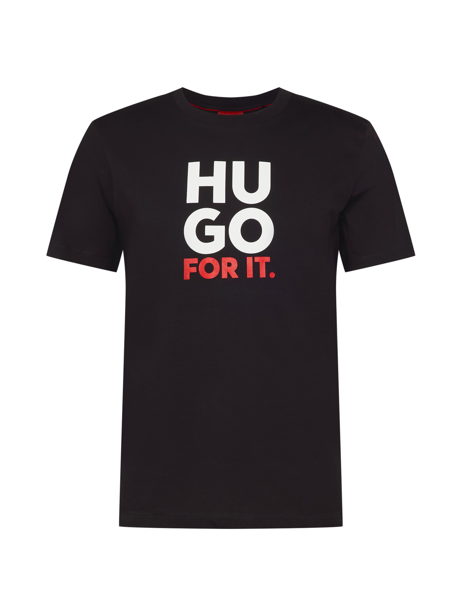 HUGO Majica 'Dimentis'  rdeča / črna / bela