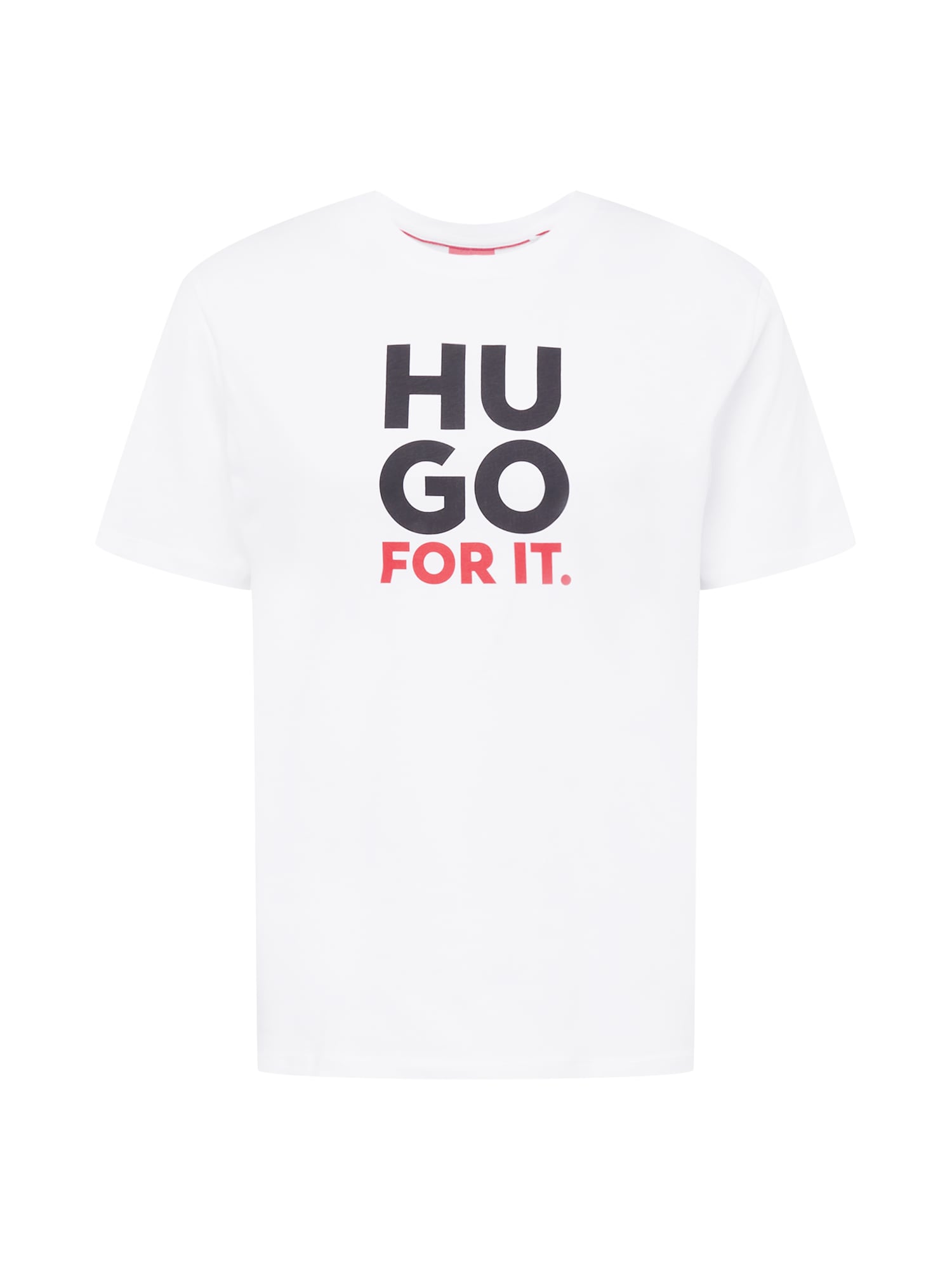 HUGO Majica 'Dimentis'  rdeča / črna / bela